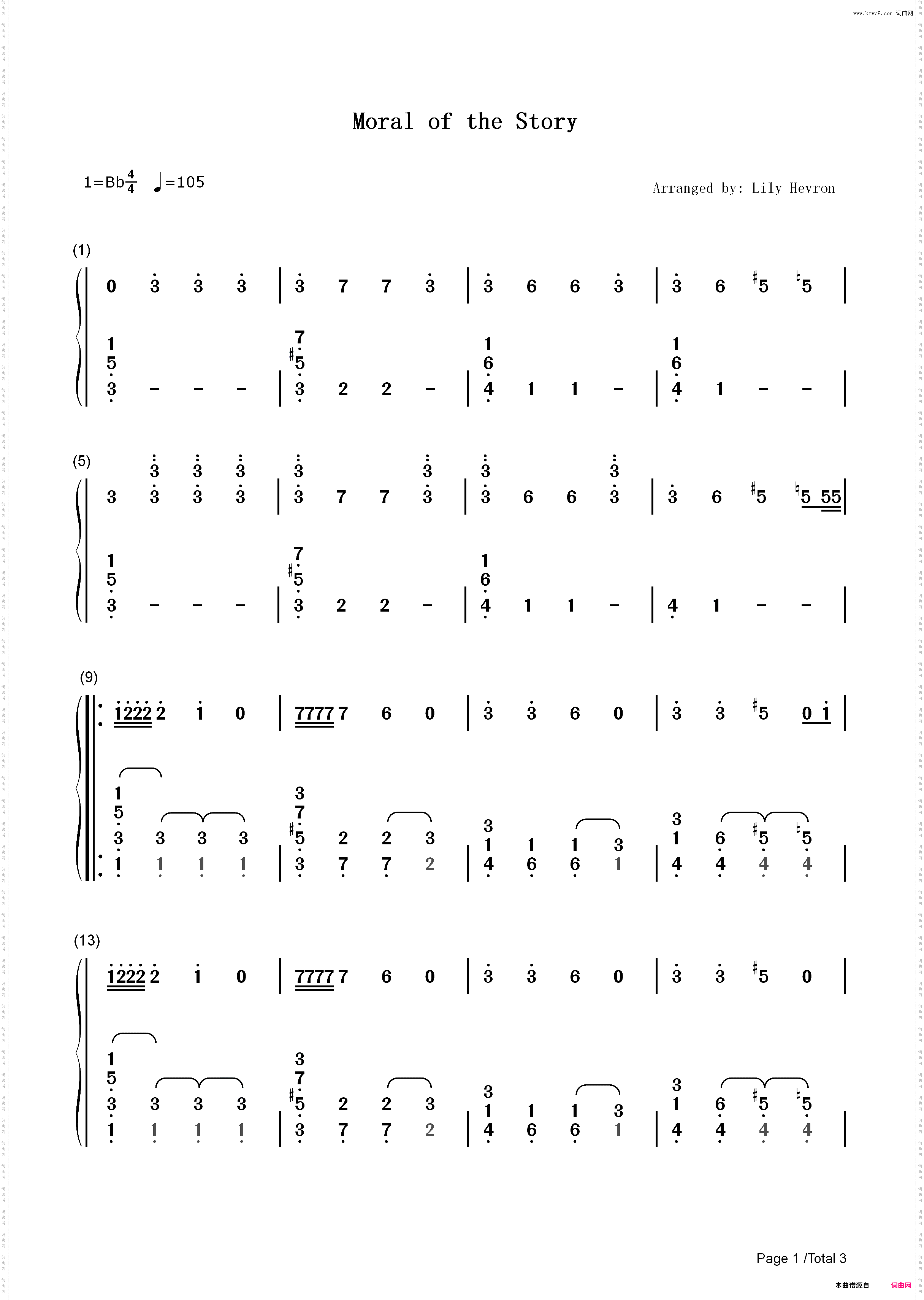 Moral of the Story-Ashe_简谱版