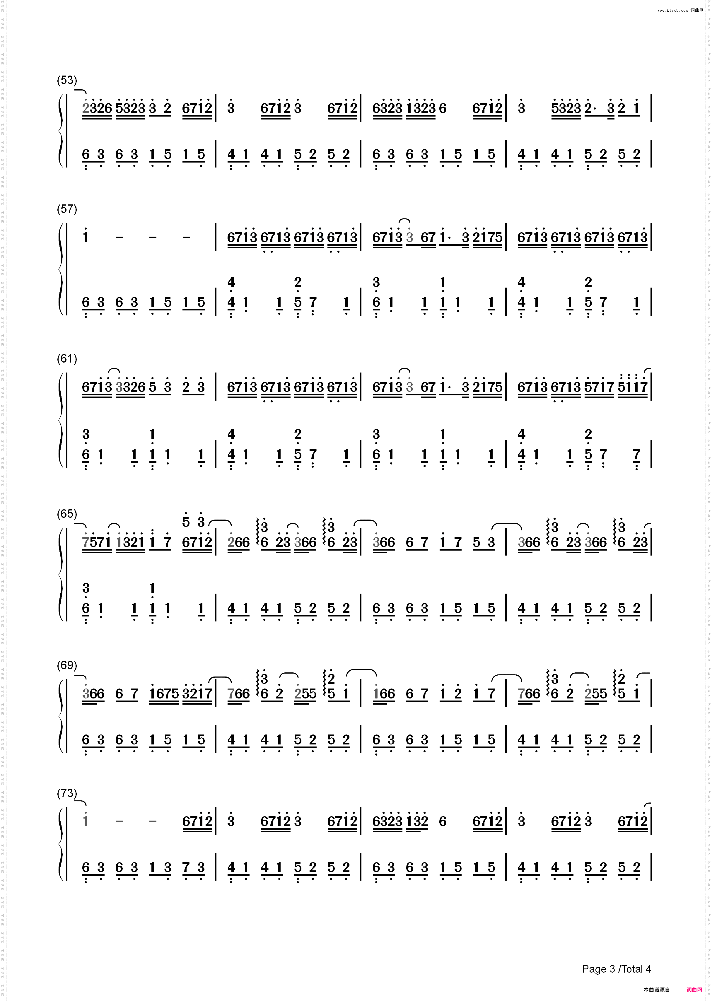 Whos Lovin You-October_简谱版