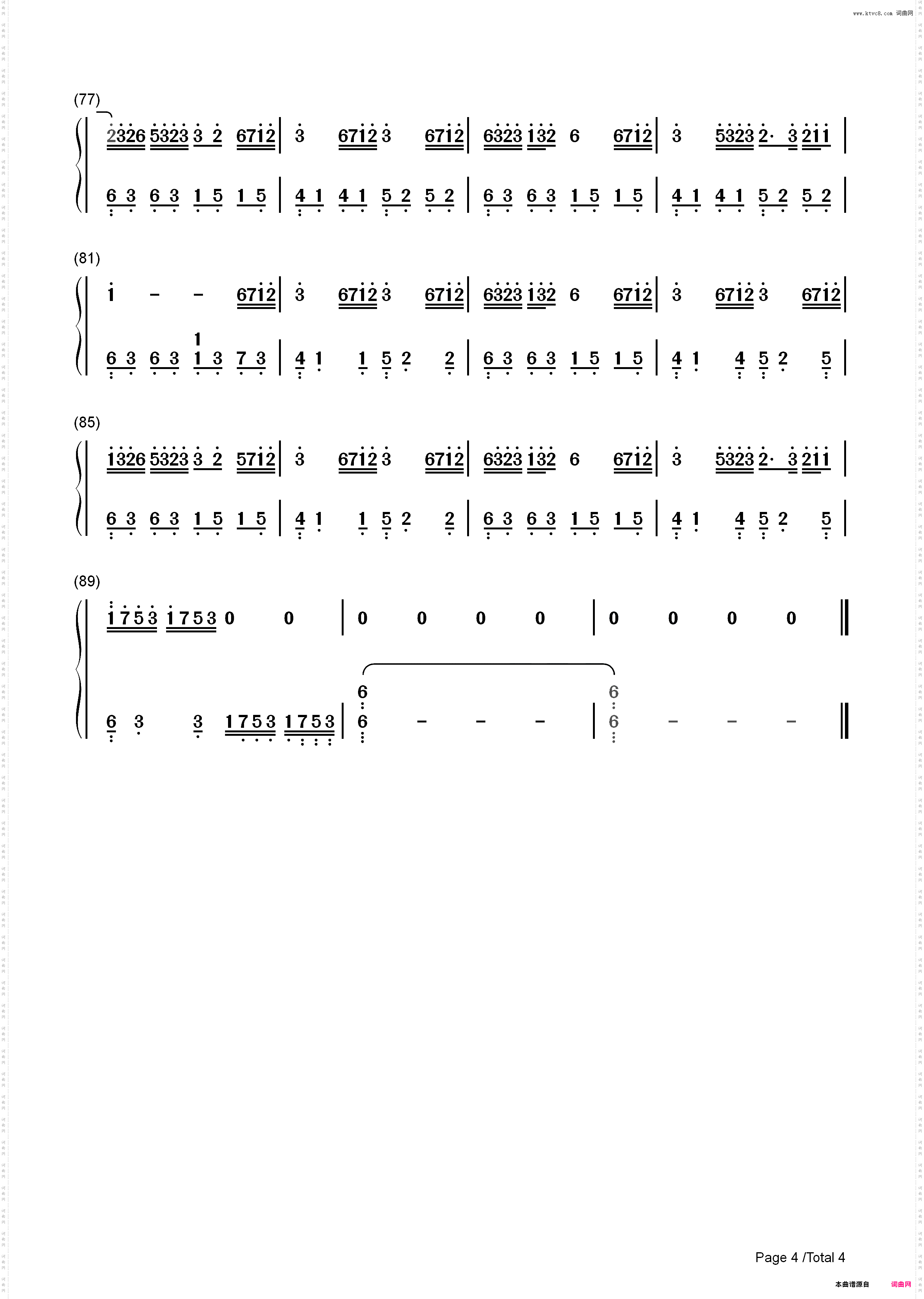 Whos Lovin You-October_简谱版