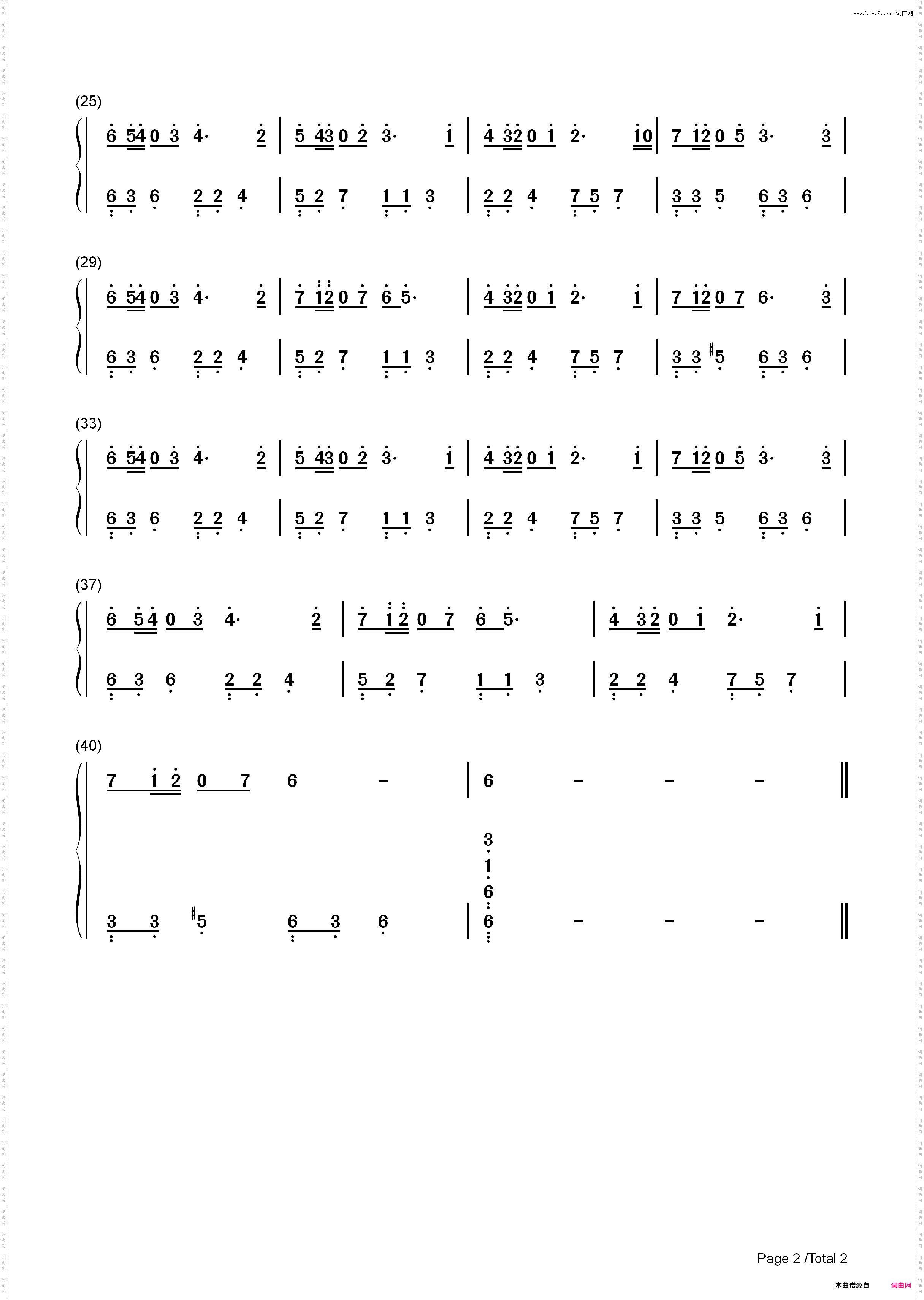 never say goodbye_简谱版