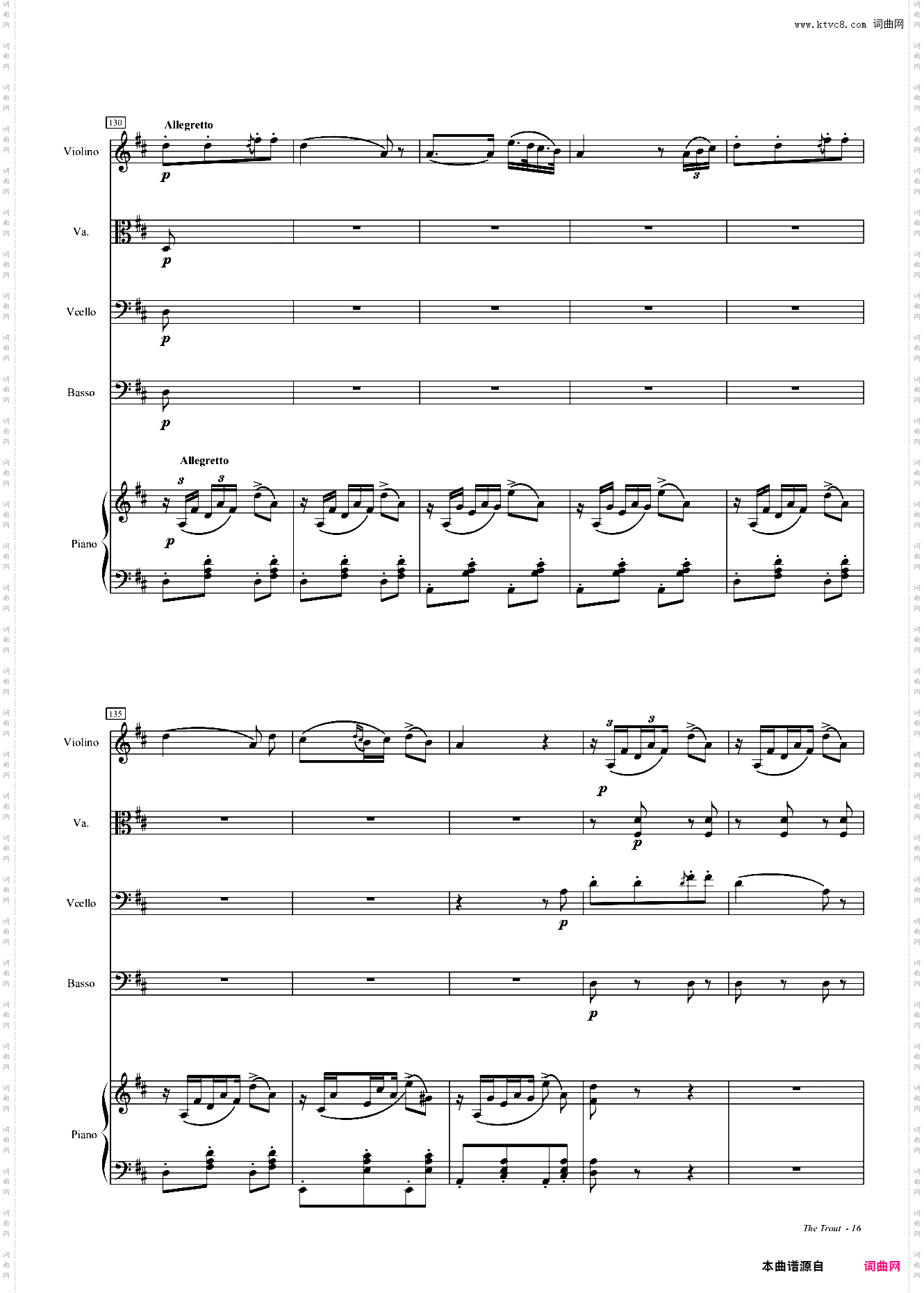 鳟鱼钢琴五重奏第四乐章