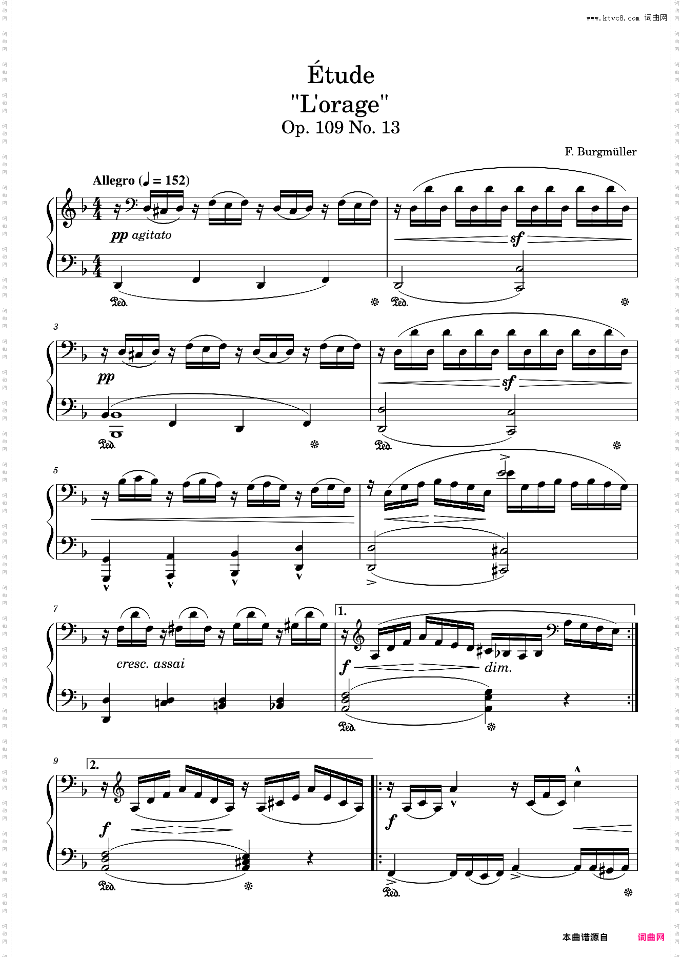 étude Op· 109 No· 13 L'orage
