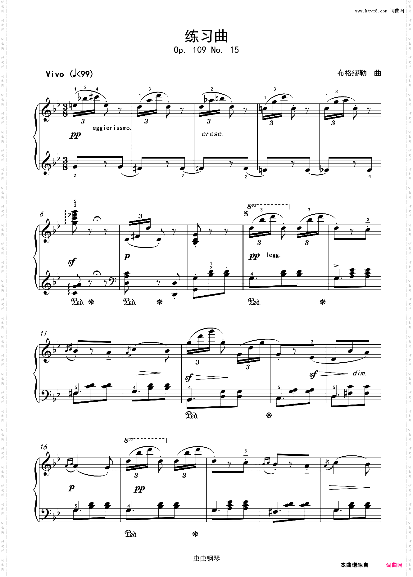 Op·109 No·15 练习曲