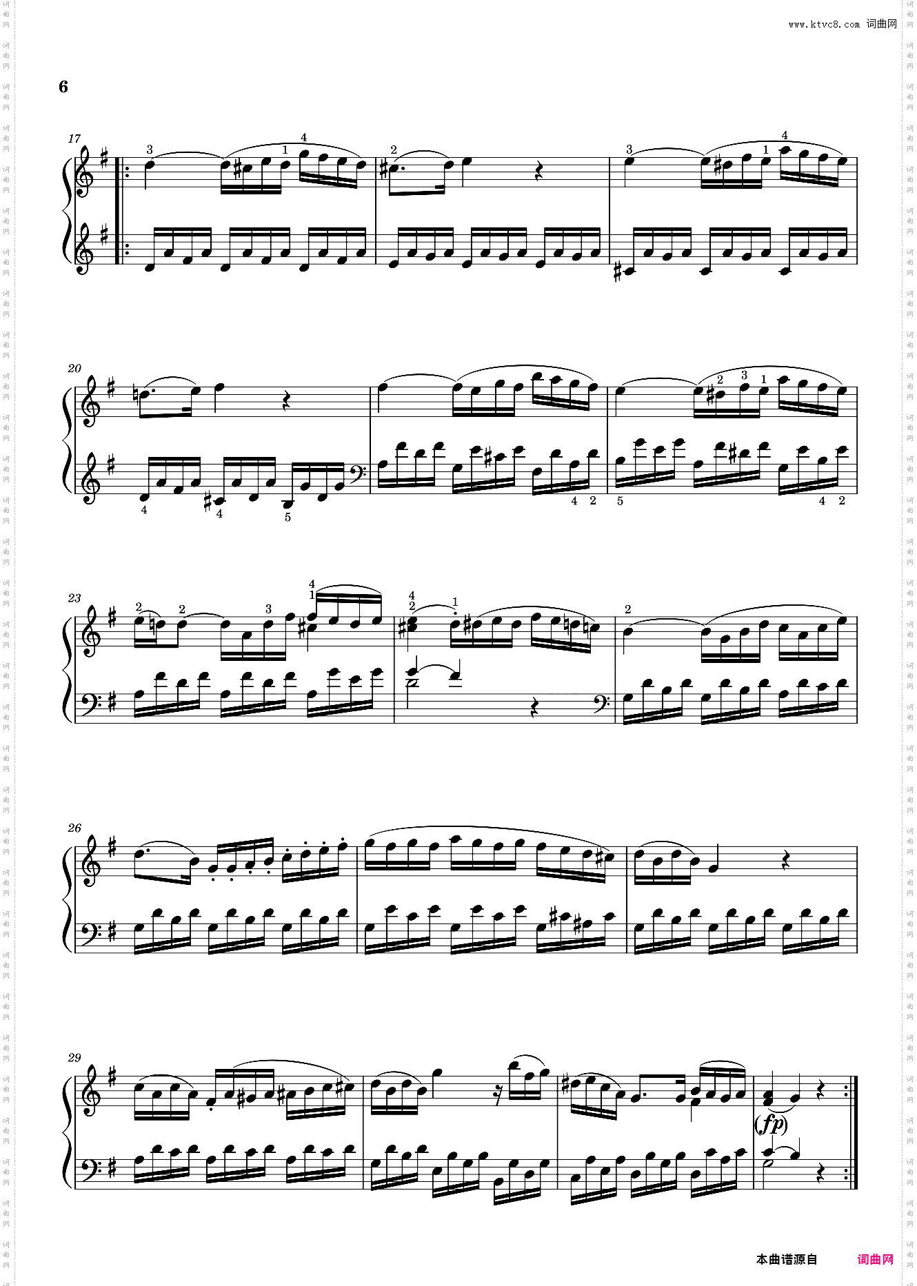 莫扎特第十六钢琴奏鸣曲 Sonata No· 16, “Facile” 2nd Movement K· 545
