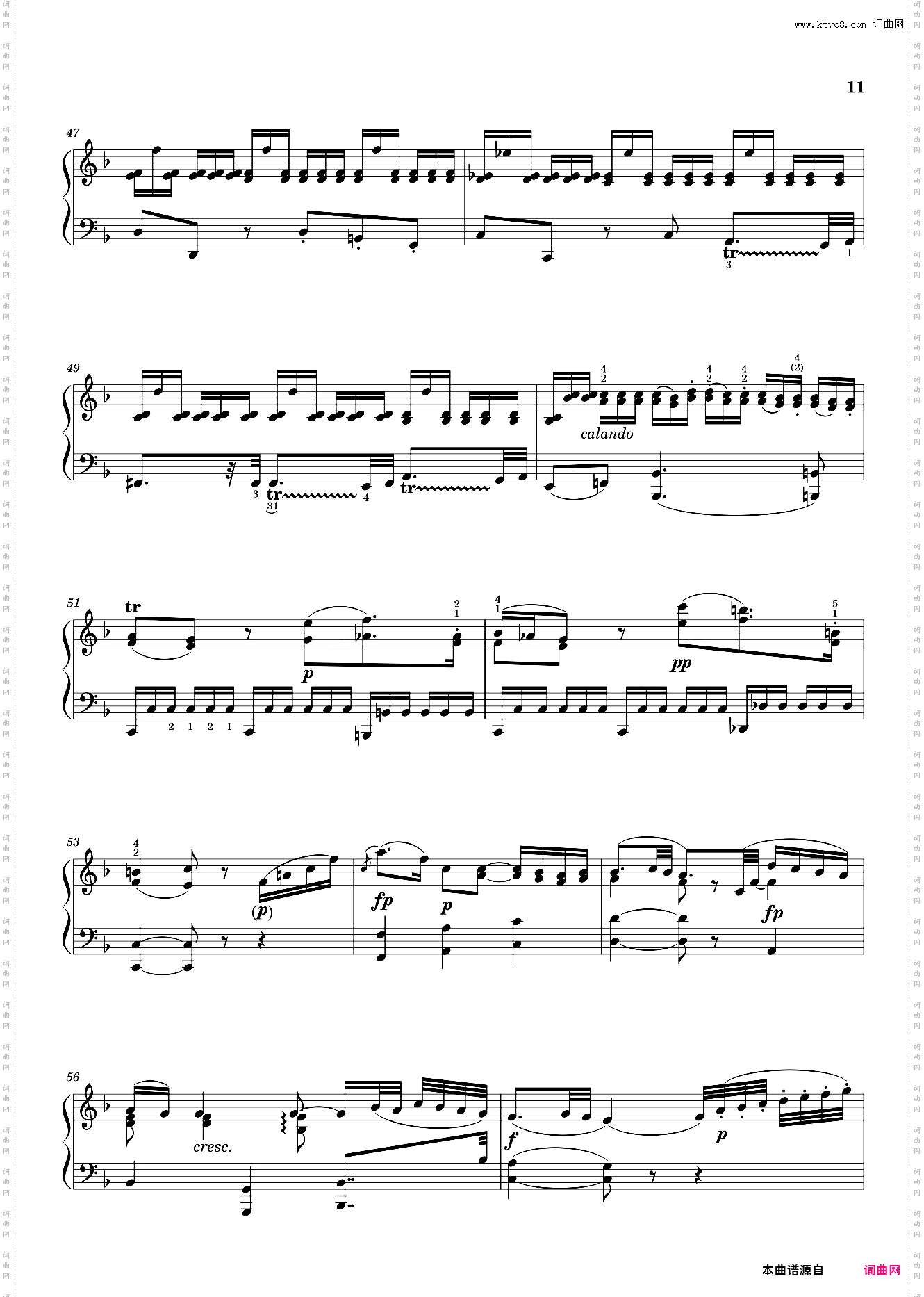 莫扎特第八奏鸣曲 Sonata No· 8, 2nd Movement K· 310