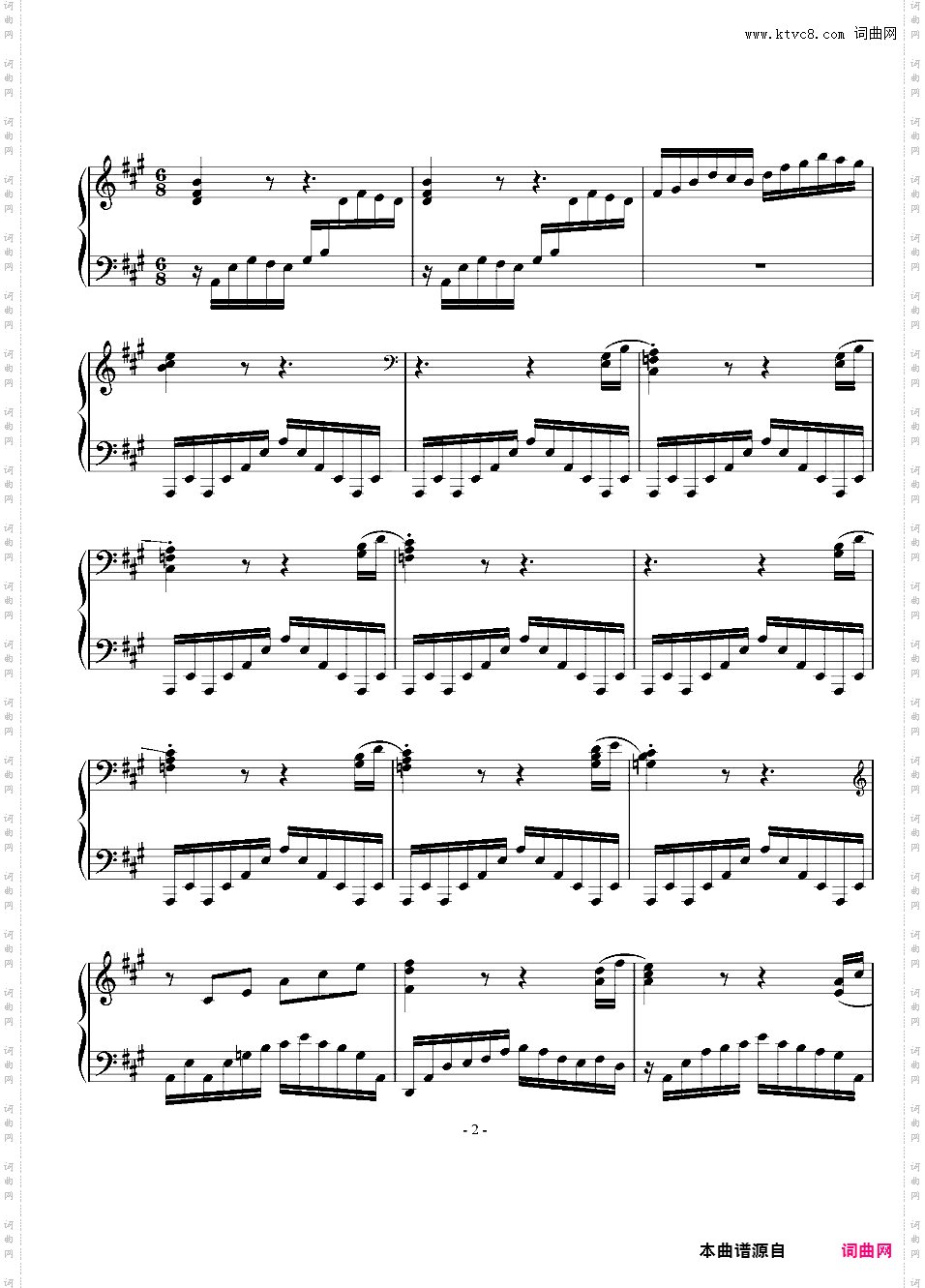Etude for piano in A