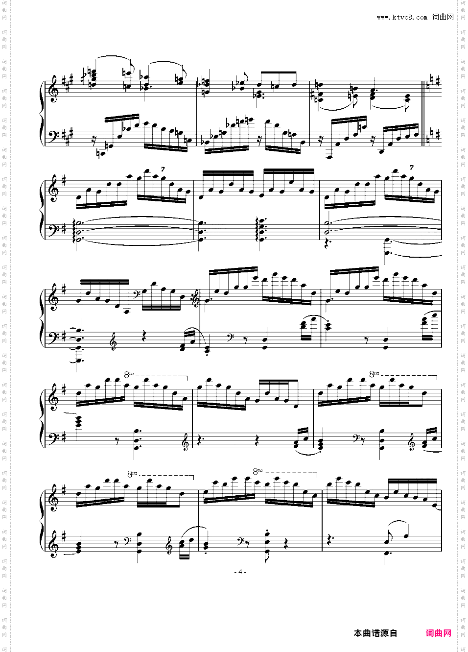 Etude for piano in A