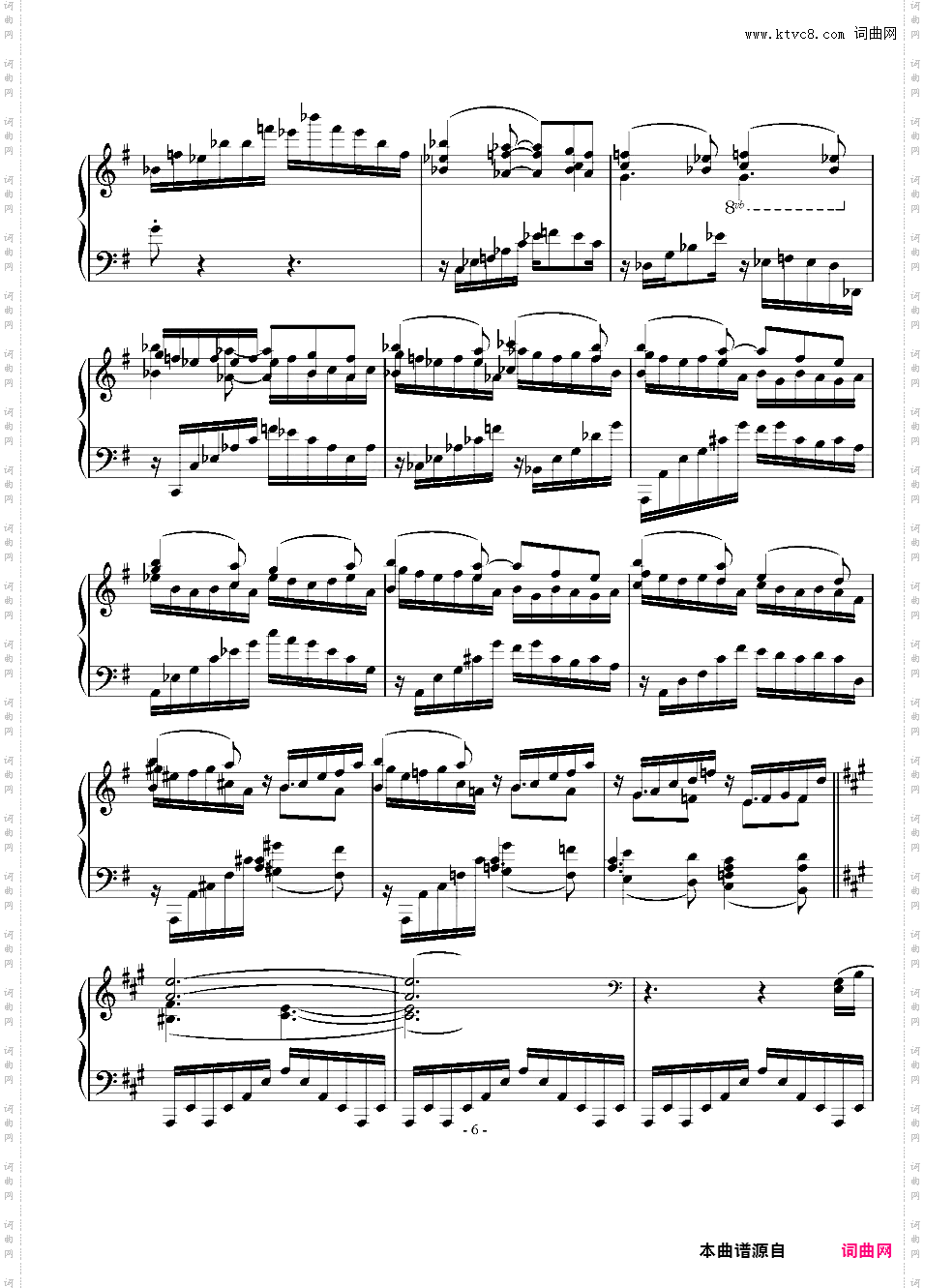 Etude for piano in A