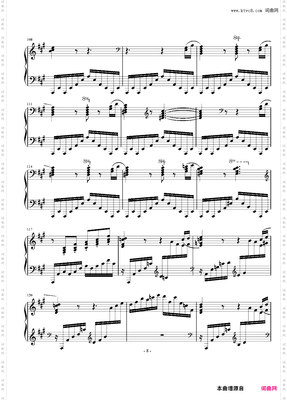 Etude for piano in A