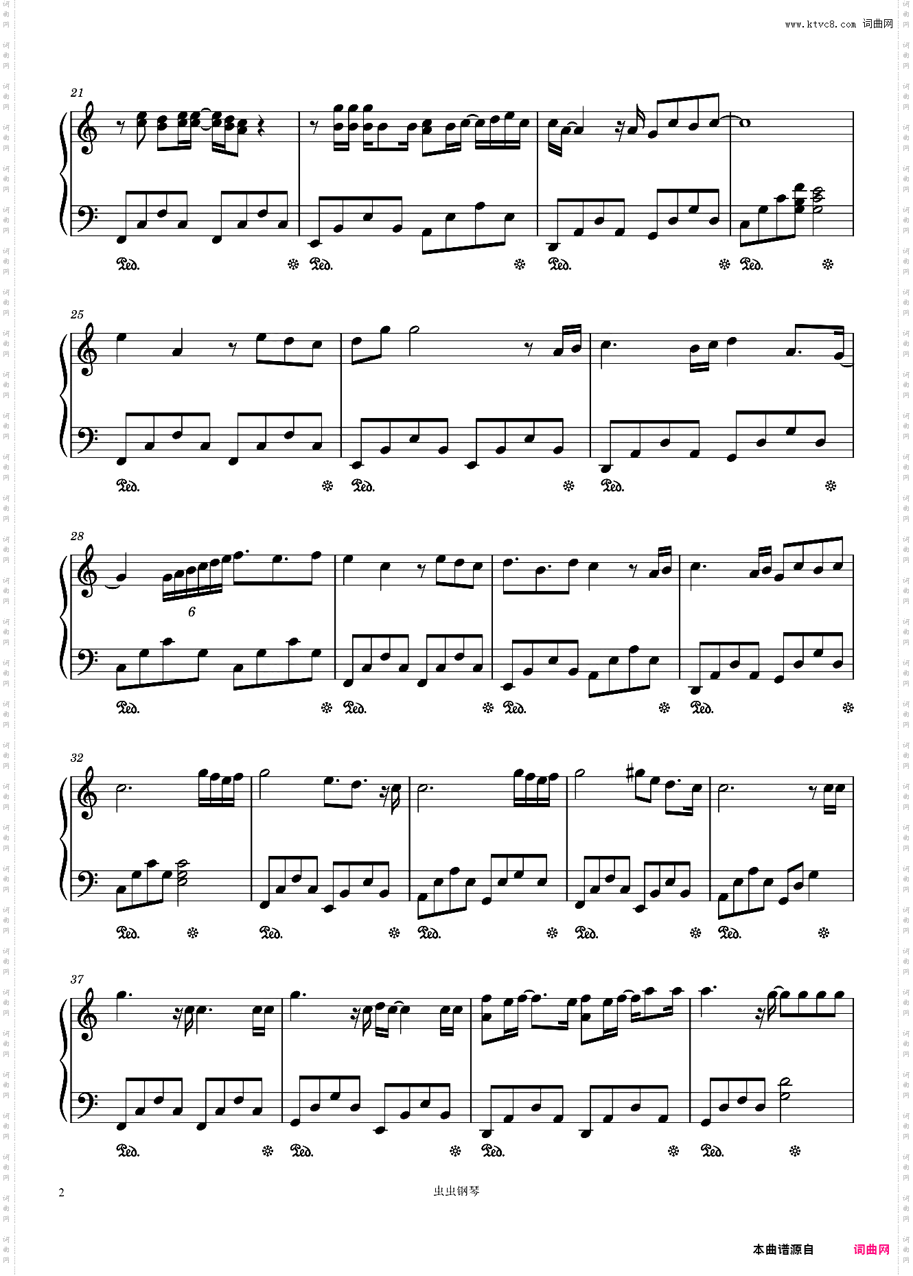 一不小心爱上你 电视剧《一不小心爱上你》的主题曲 C调钢琴独奏