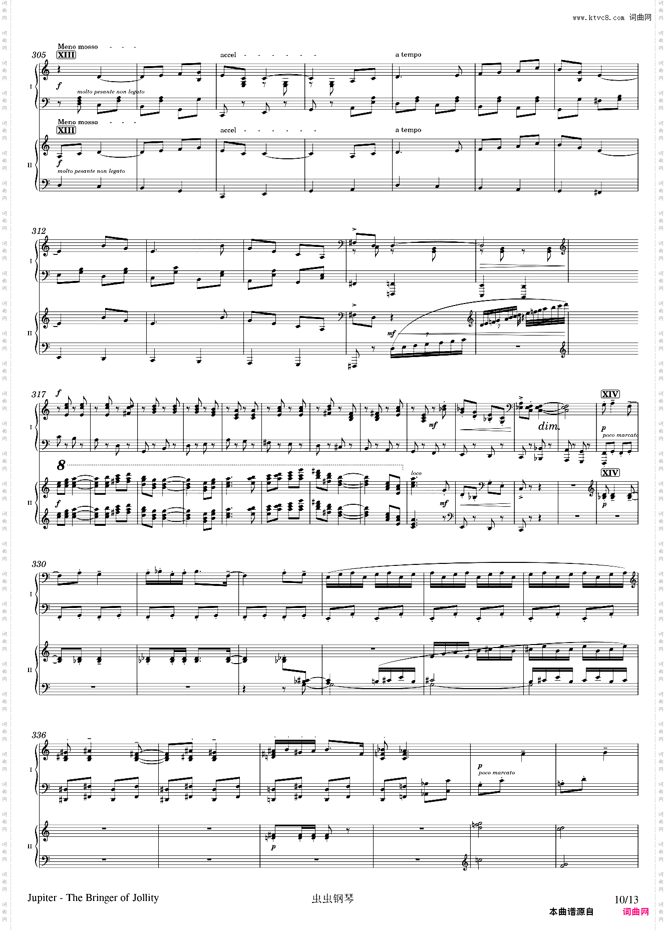 Jupiter - arr· for two pianos by Gustav Holst