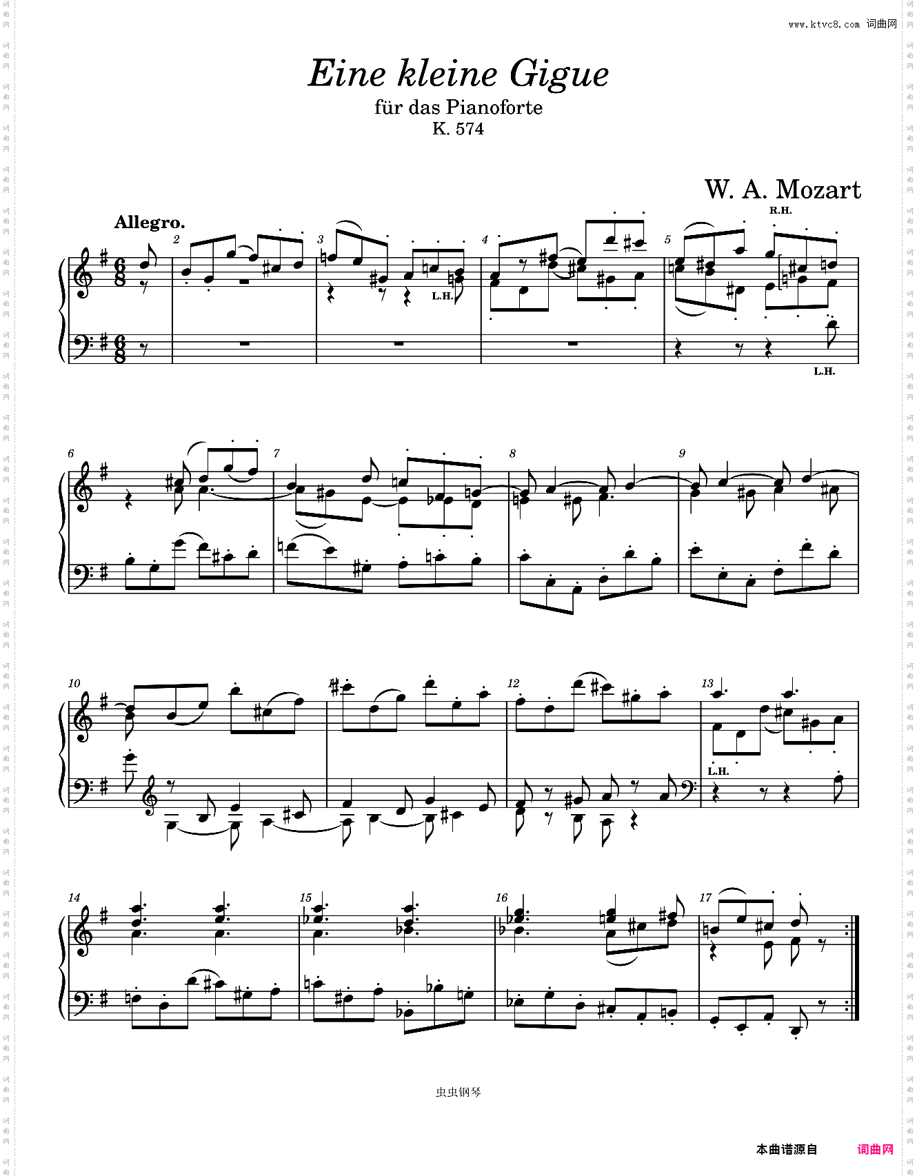 W· A· Mozart: Eine kleine Gigue, K· 574