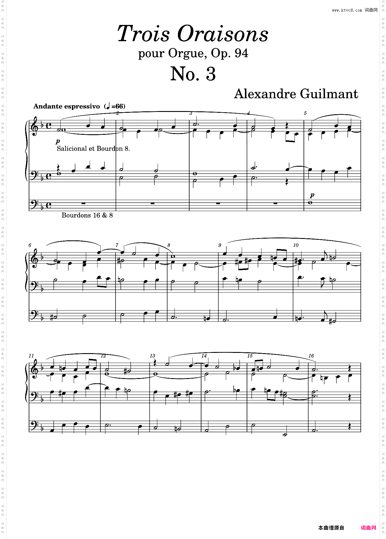 Alexandre Guilmant: Oraison, Op· 94, No· 3