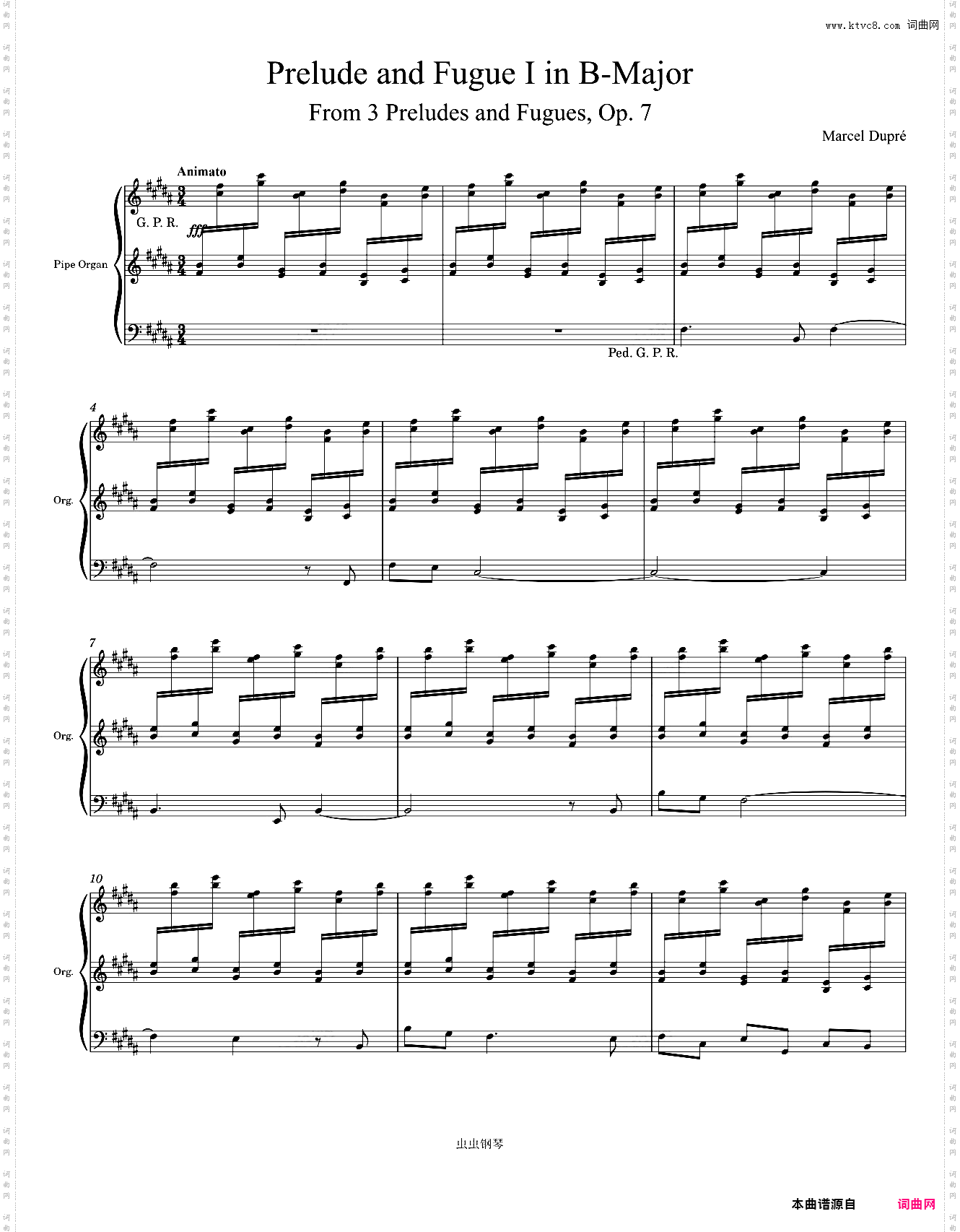 Dupré Prelude & Fugue I in B-Major, Op· 7