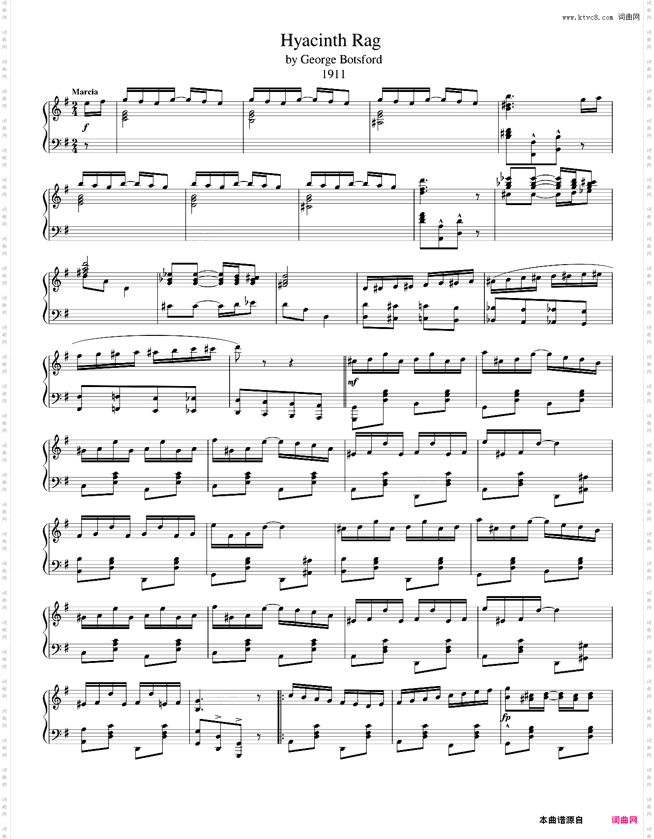 Hyacinth Rag by George Botsford 1911