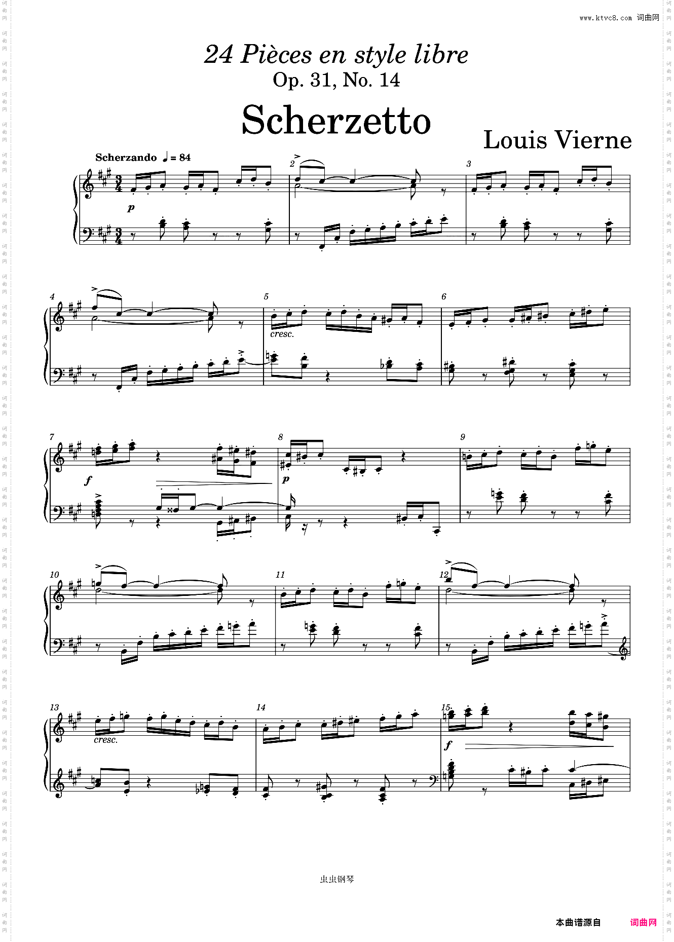 Louis Vierne: Scherzetto, Op· 31, No· 14