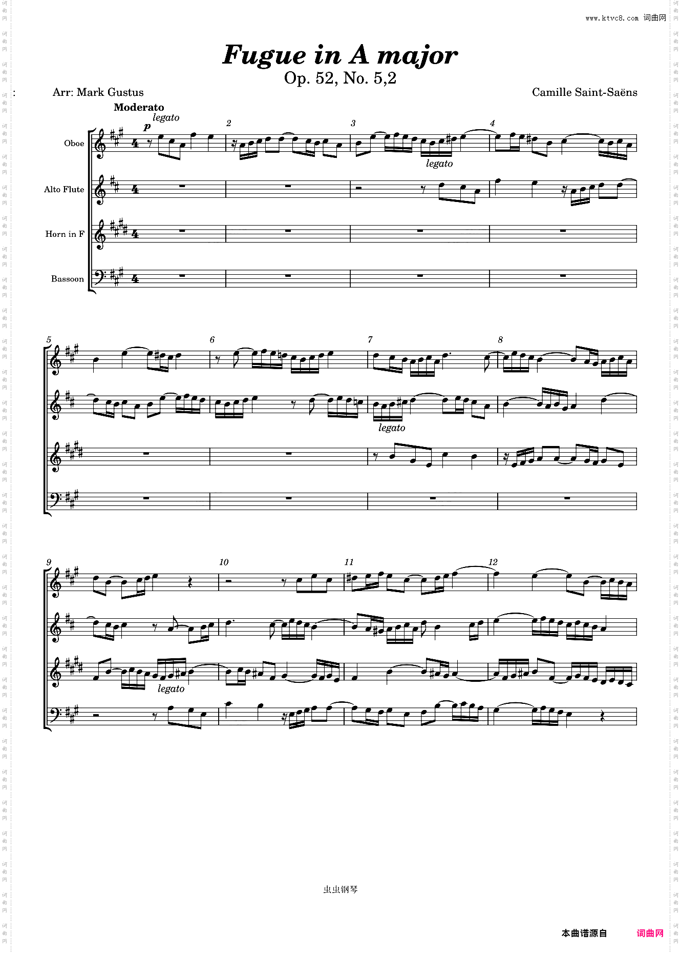 Saint Sa?ns: Fugue in A major, Op· 52, No 5,2