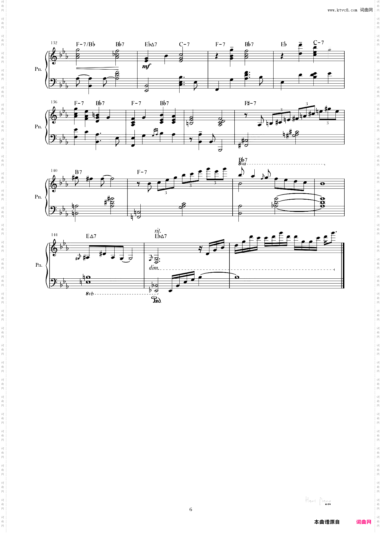 The Way You Look Tonight【免费】【爵士标准曲】泽大大 Hans piano