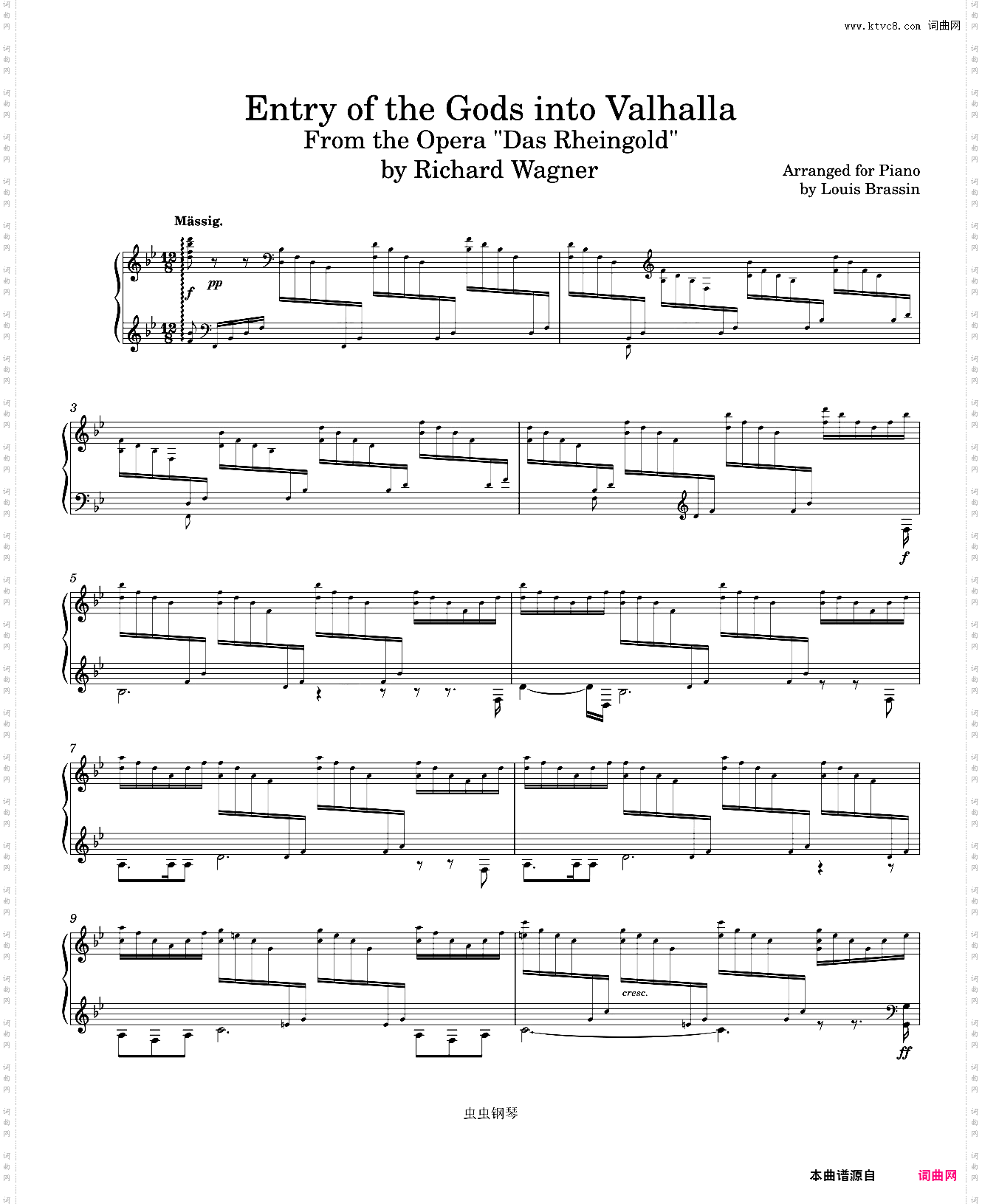 Wagner: Entry of the Gods into Valhalla Piano solo