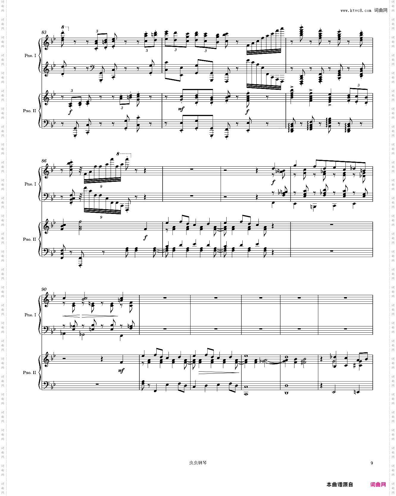Brahms Piano Concerto No· 2, 1st Movement arr· for 2 pianos