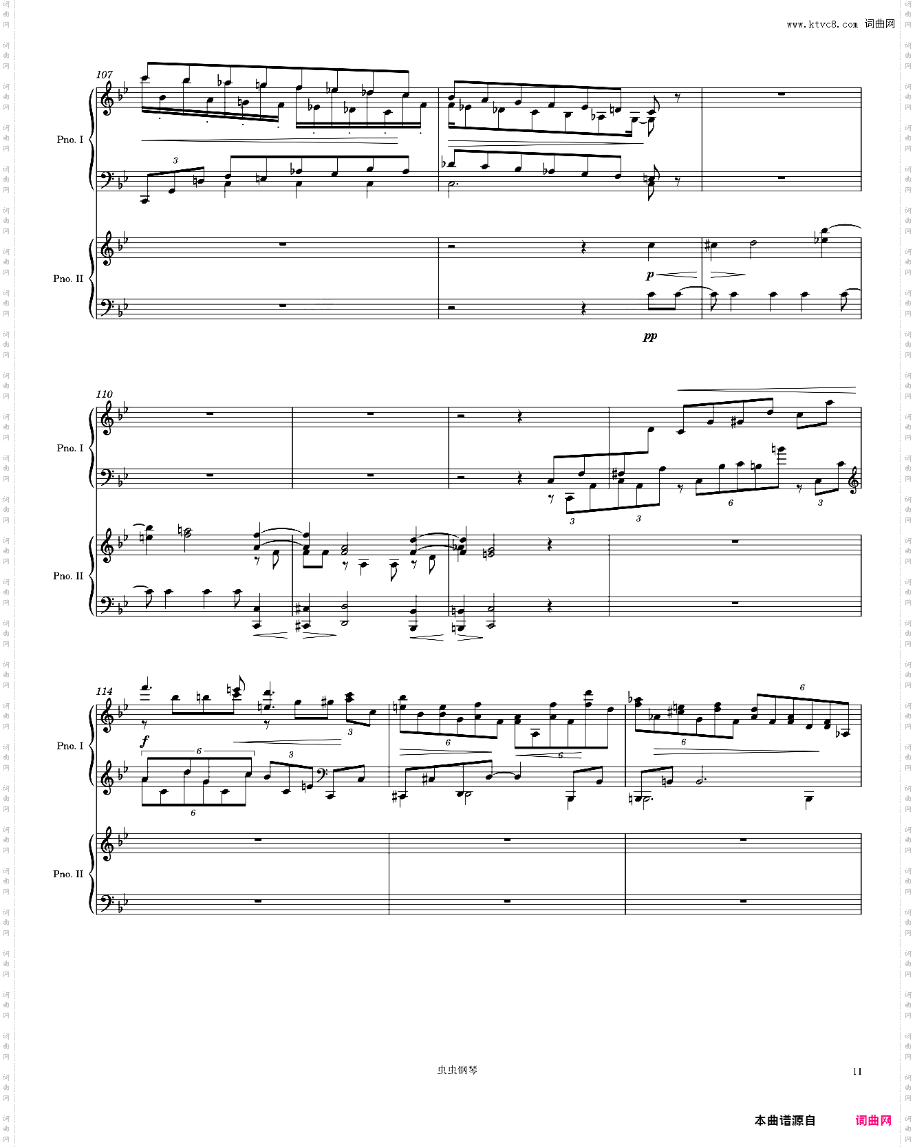 Brahms Piano Concerto No· 2, 1st Movement arr· for 2 pianos