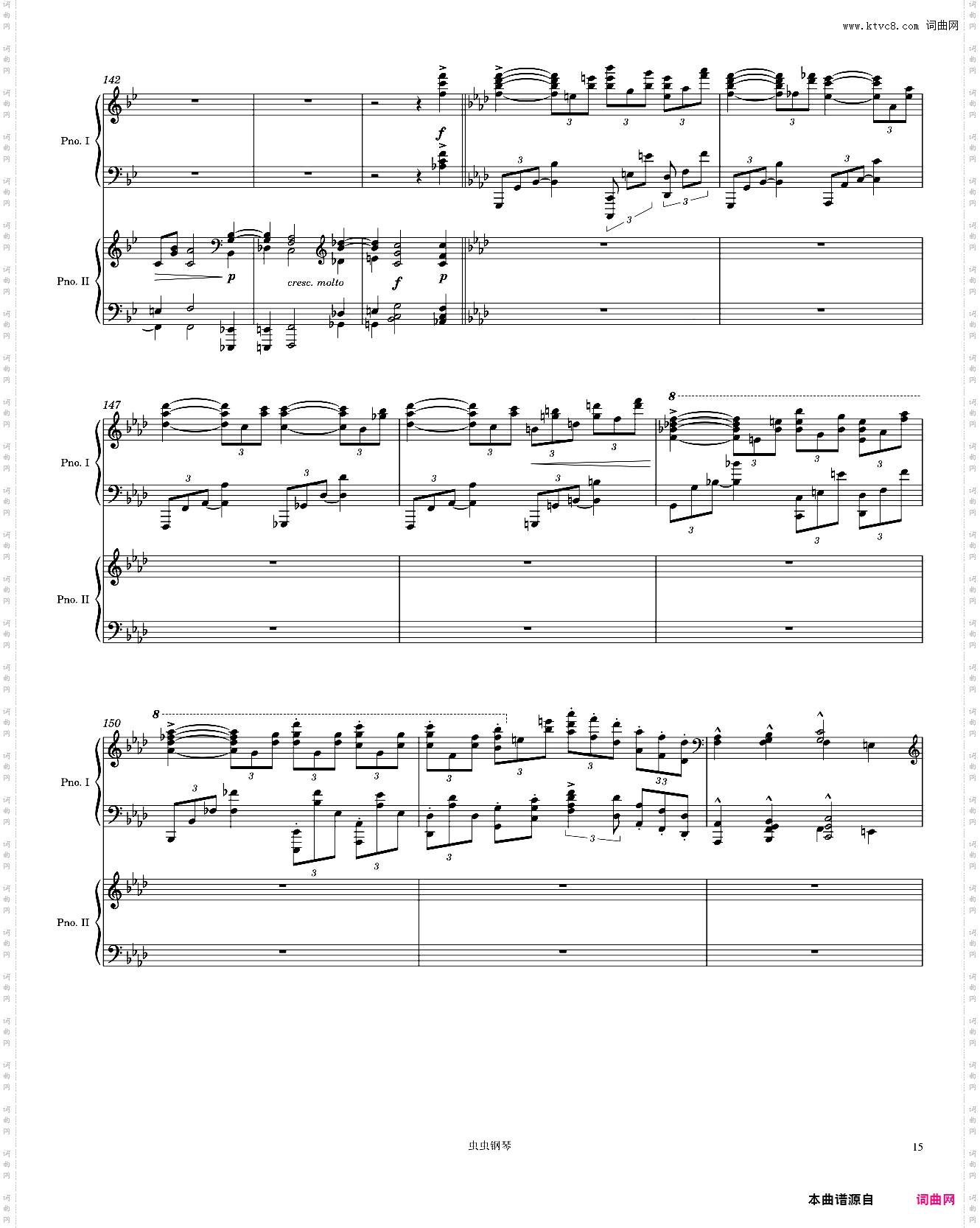 Brahms Piano Concerto No· 2, 1st Movement arr· for 2 pianos