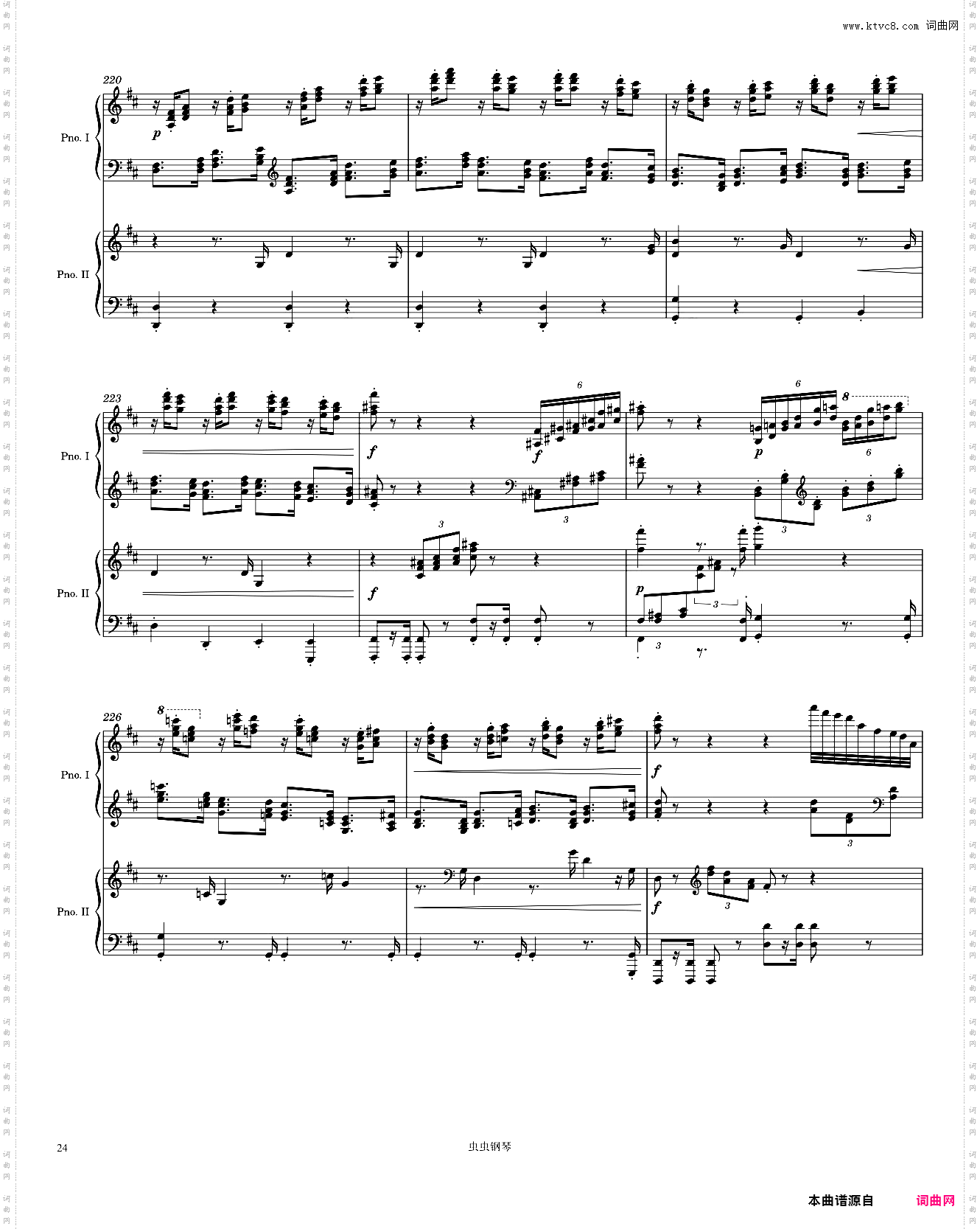 Brahms Piano Concerto No· 2, 1st Movement arr· for 2 pianos