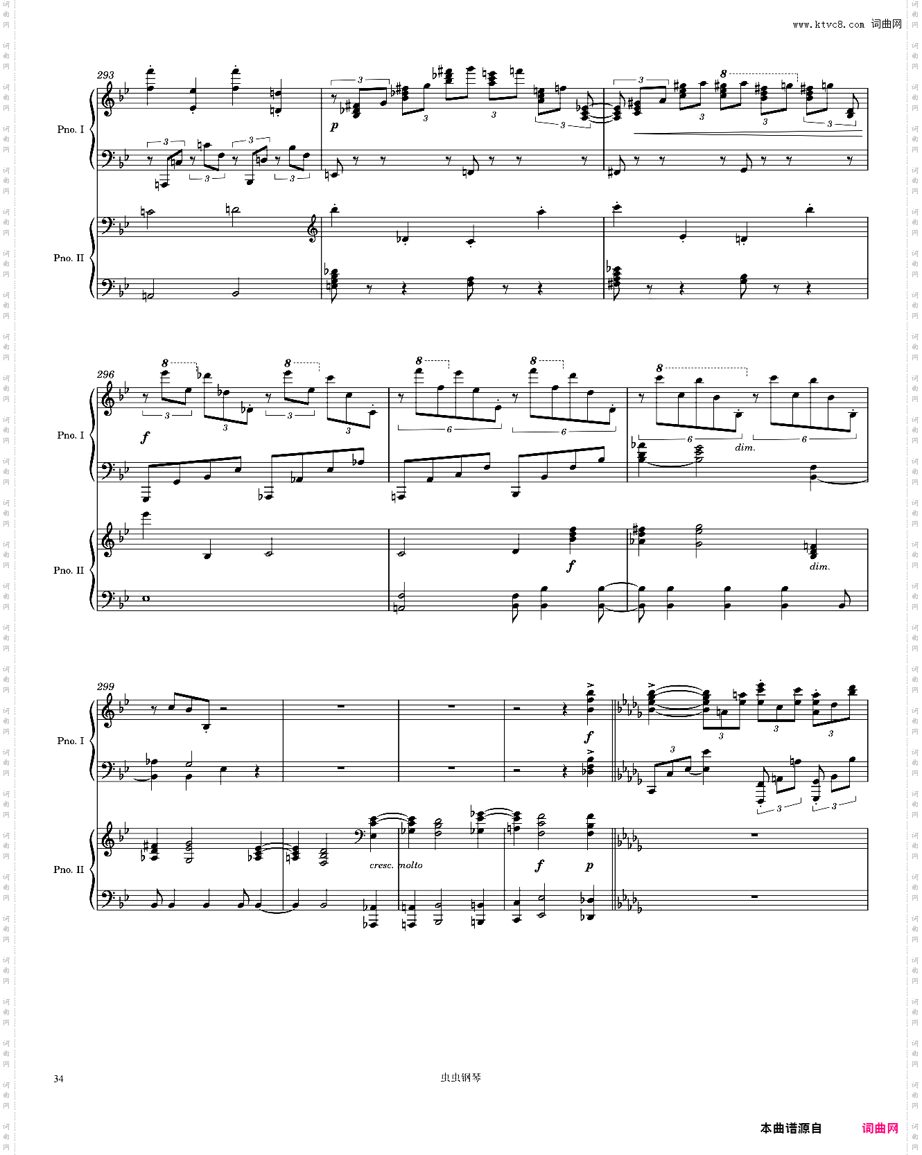 Brahms Piano Concerto No· 2, 1st Movement arr· for 2 pianos