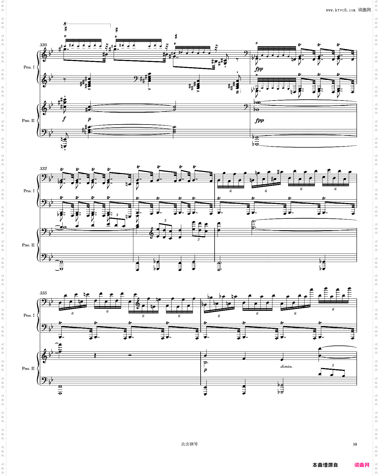 Brahms Piano Concerto No· 2, 1st Movement arr· for 2 pianos