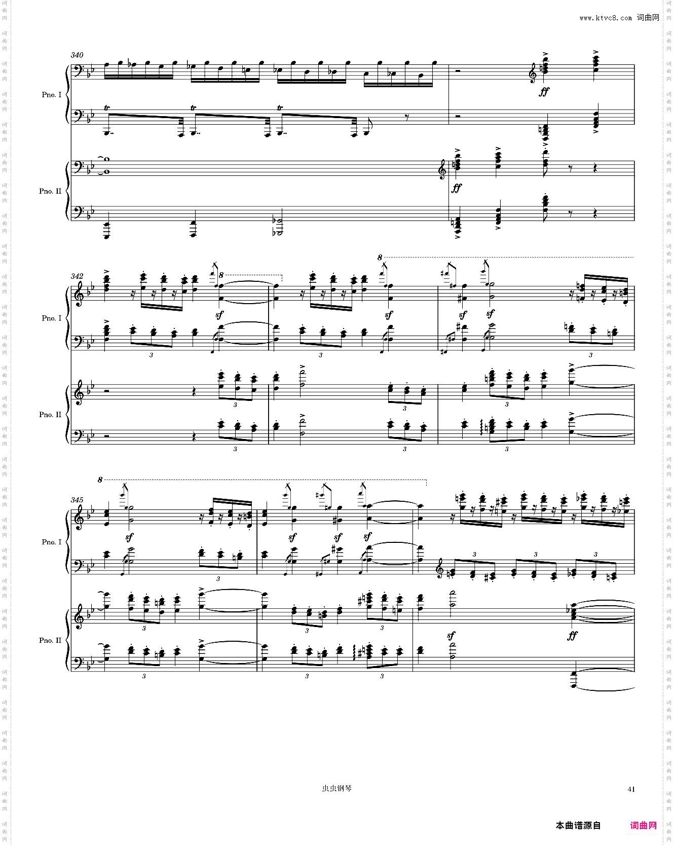 Brahms Piano Concerto No· 2, 1st Movement arr· for 2 pianos