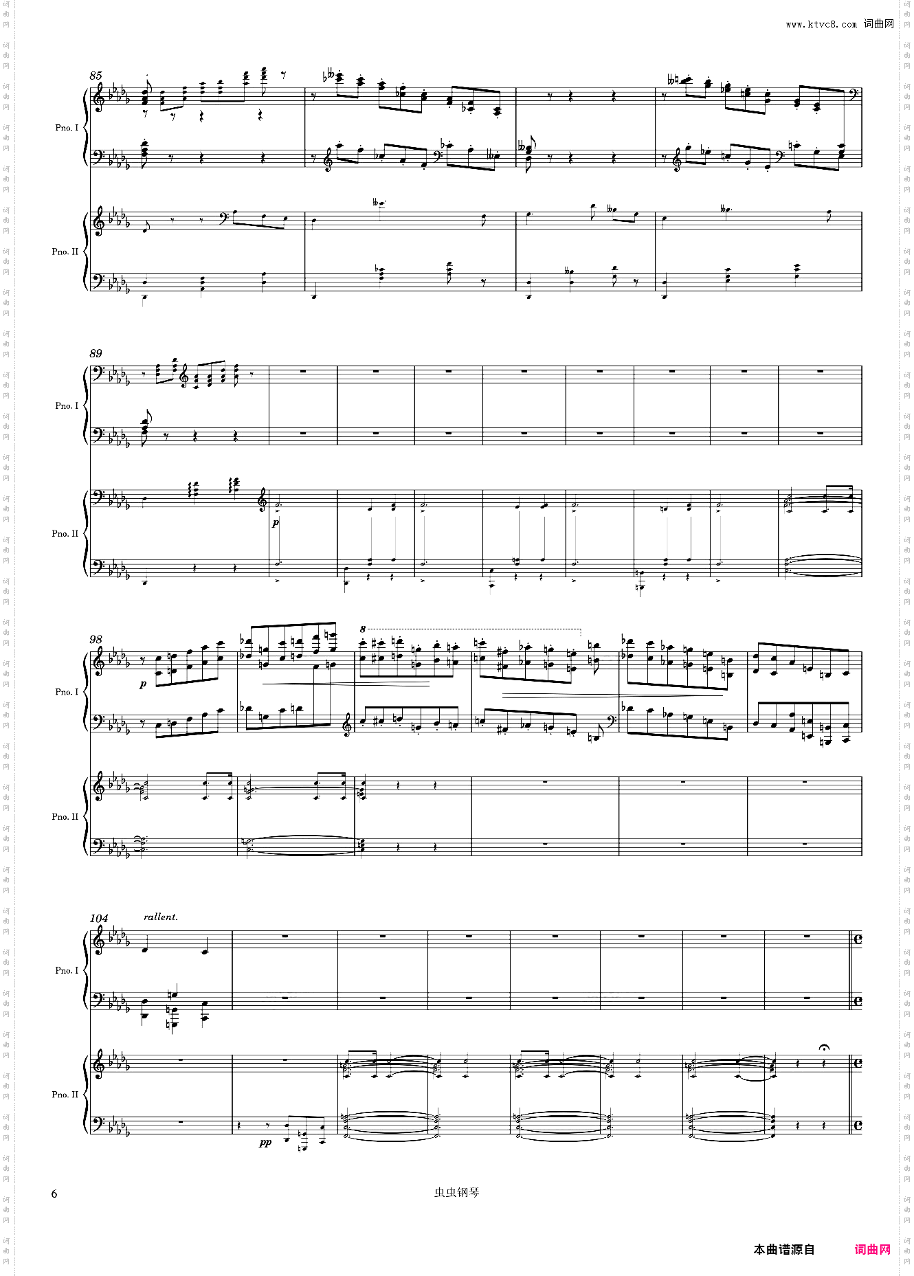 Tchaikovsky Piano Concerto No· 1, 1st Mvmt arr· for 2 pianos