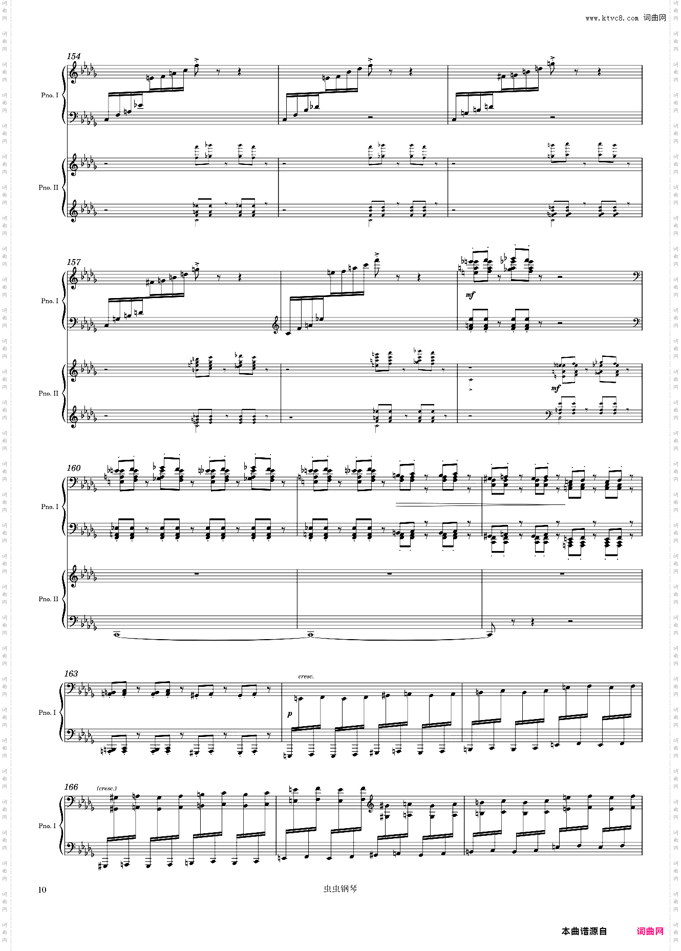Tchaikovsky Piano Concerto No· 1, 1st Mvmt arr· for 2 pianos
