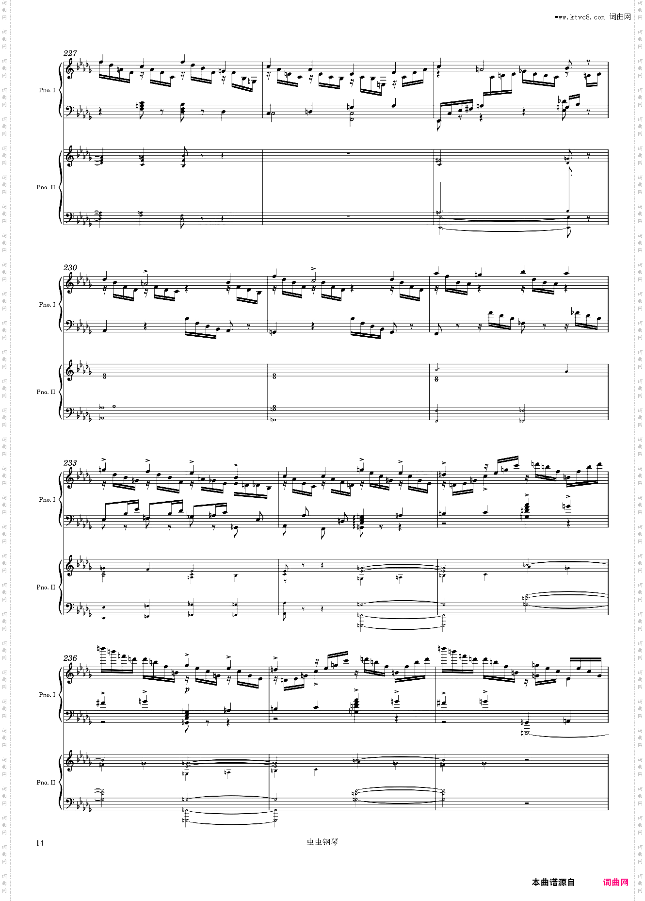Tchaikovsky Piano Concerto No· 1, 1st Mvmt arr· for 2 pianos