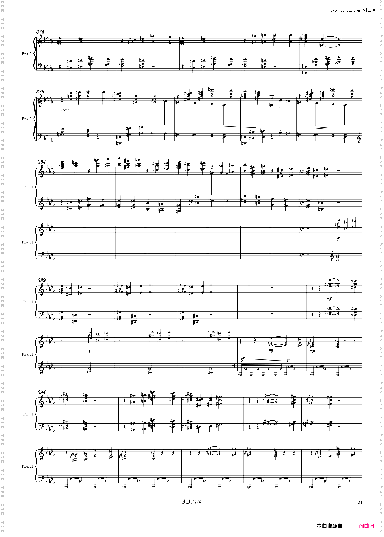 Tchaikovsky Piano Concerto No· 1, 1st Mvmt arr· for 2 pianos