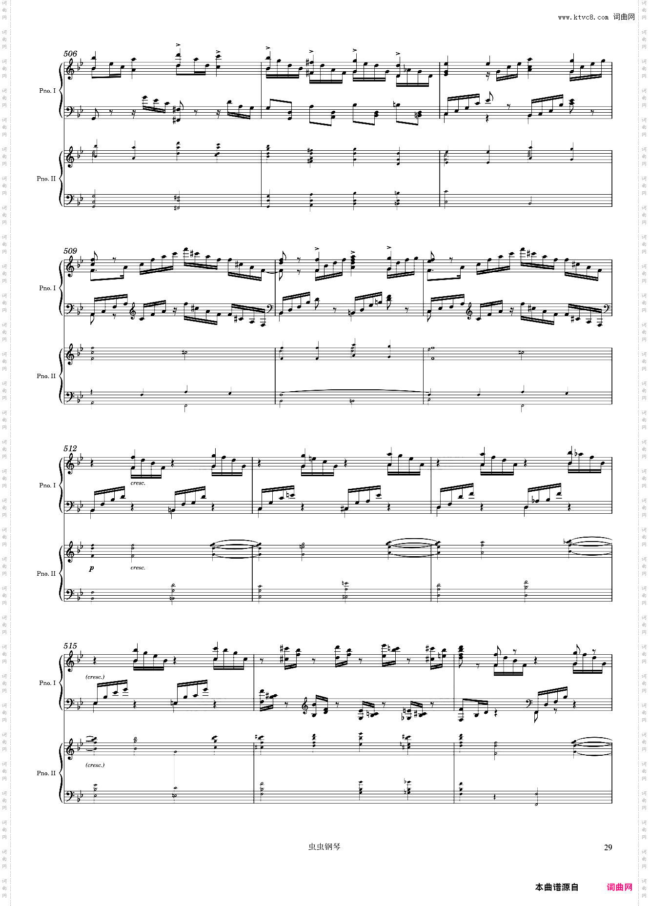 Tchaikovsky Piano Concerto No· 1, 1st Mvmt arr· for 2 pianos