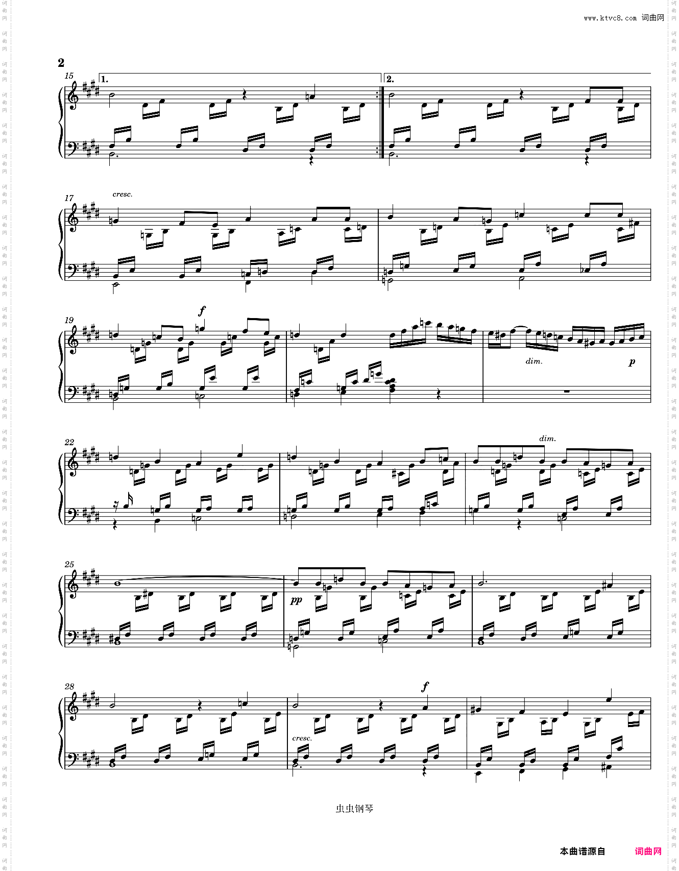 Mendelssohn Songs Without Words No· 1 Piano solo