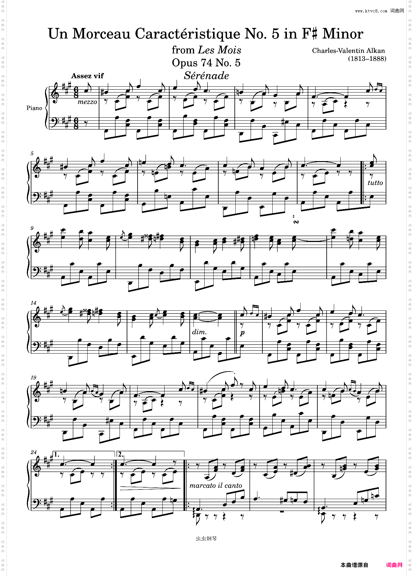 Un Morceau Caractéristique Opus 74 No· 5 in F? Minor