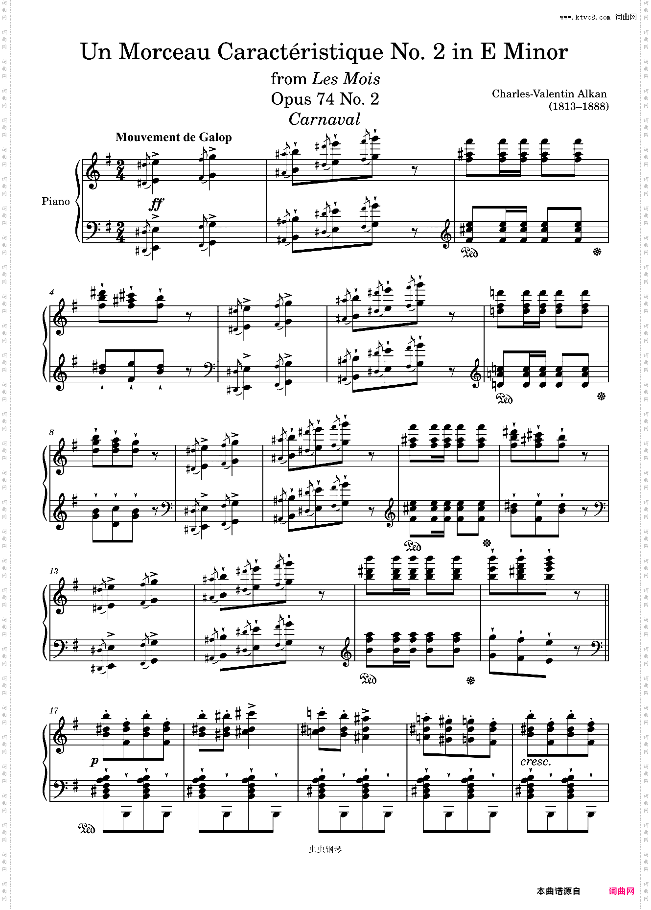 Un Morceau Caractéristique Opus 74 No· 2 in E Minor