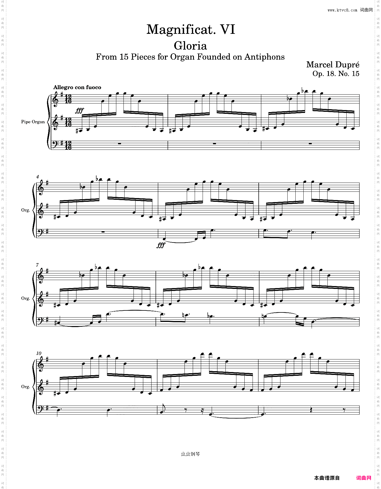 Marcel Dupré Magnificat VI - Gloria for organ