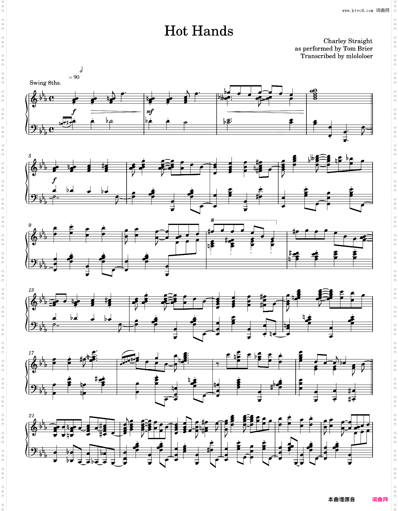 Hot Hands as performed by Tom Brier