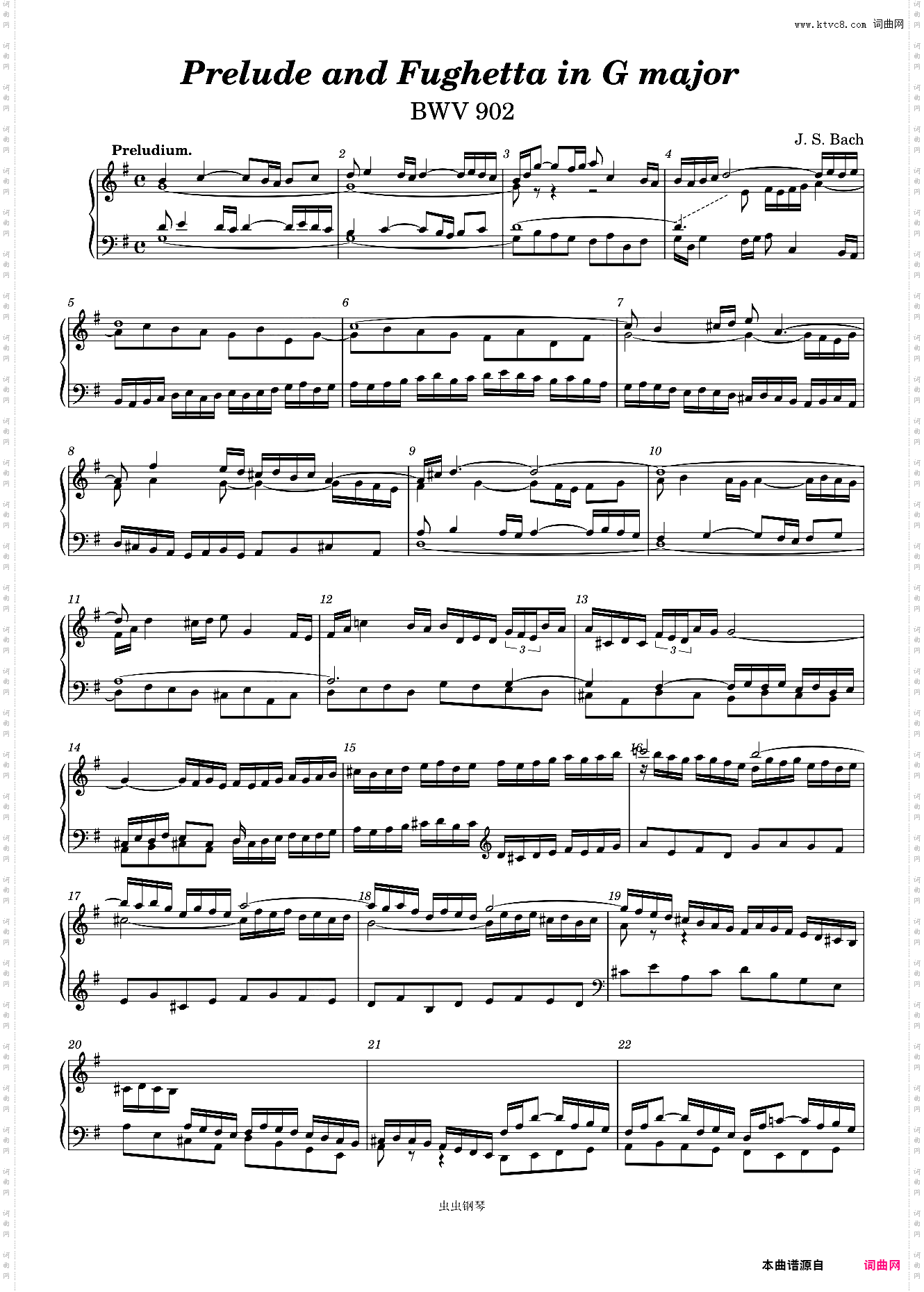 J· S· Bach: Prelude and Fughetta in G major, BWV 902