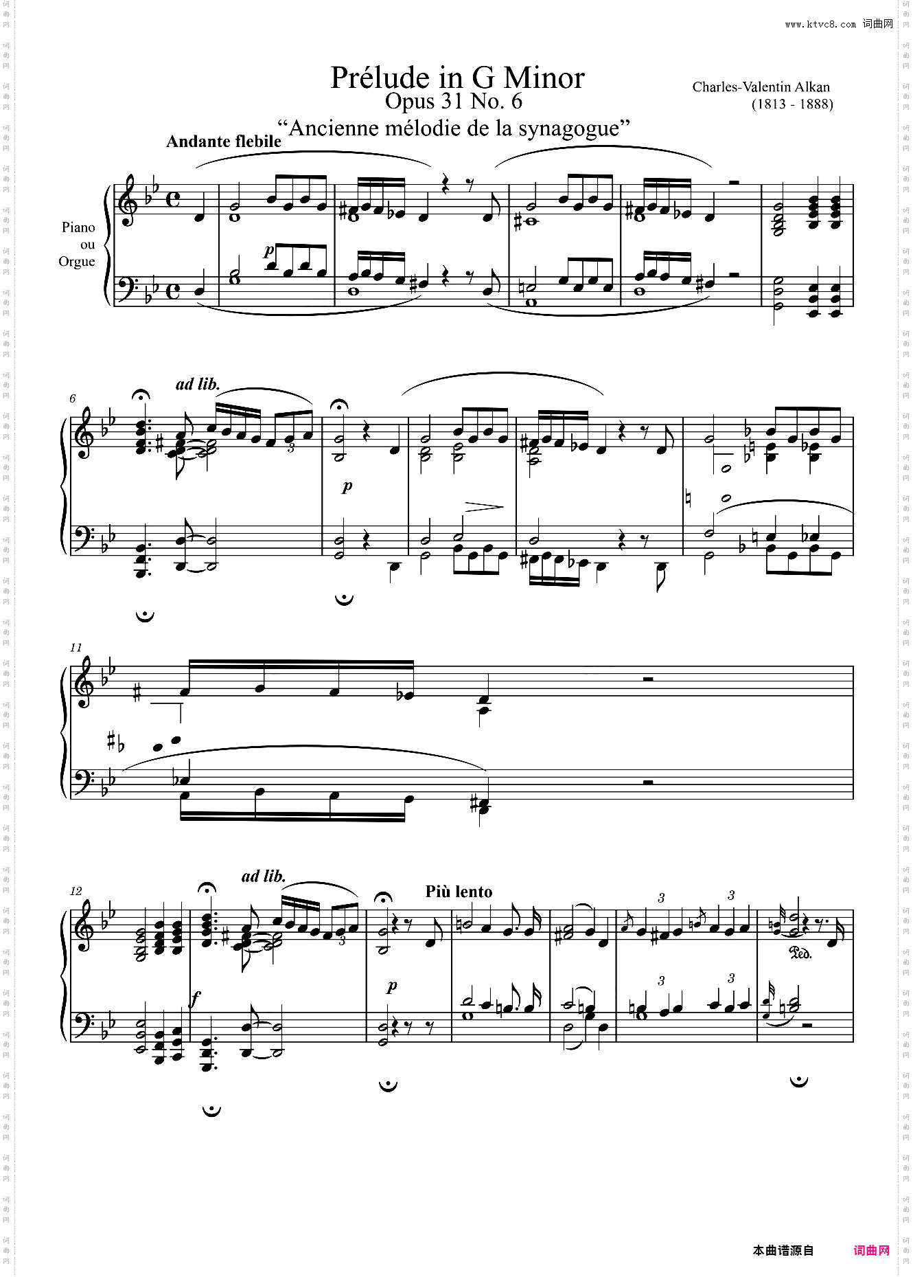 Prélude Opus 31 No· 6 in G Minor