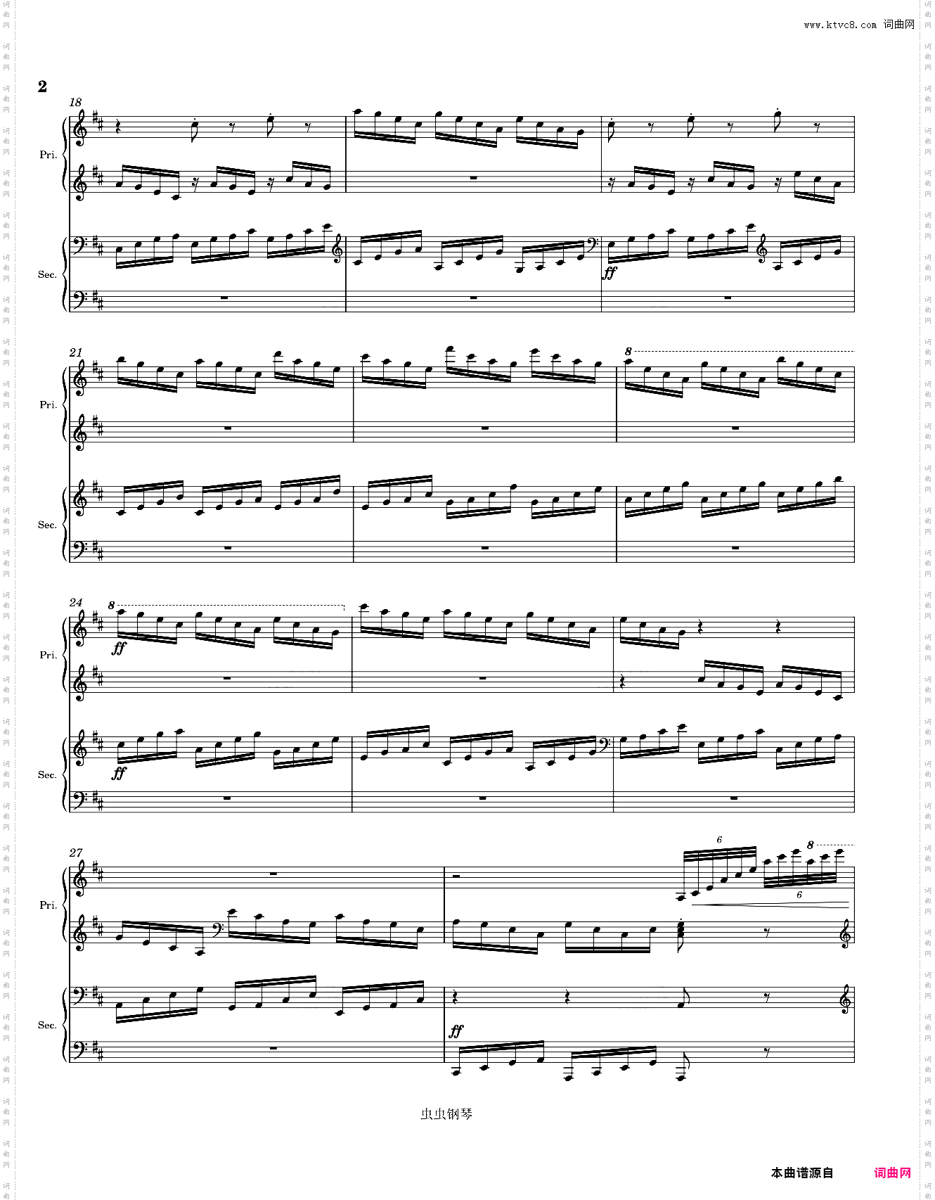 花之圆舞曲 Tchaikovsky Waltz of the Flowers from The Nutcracker Piano 4 hands