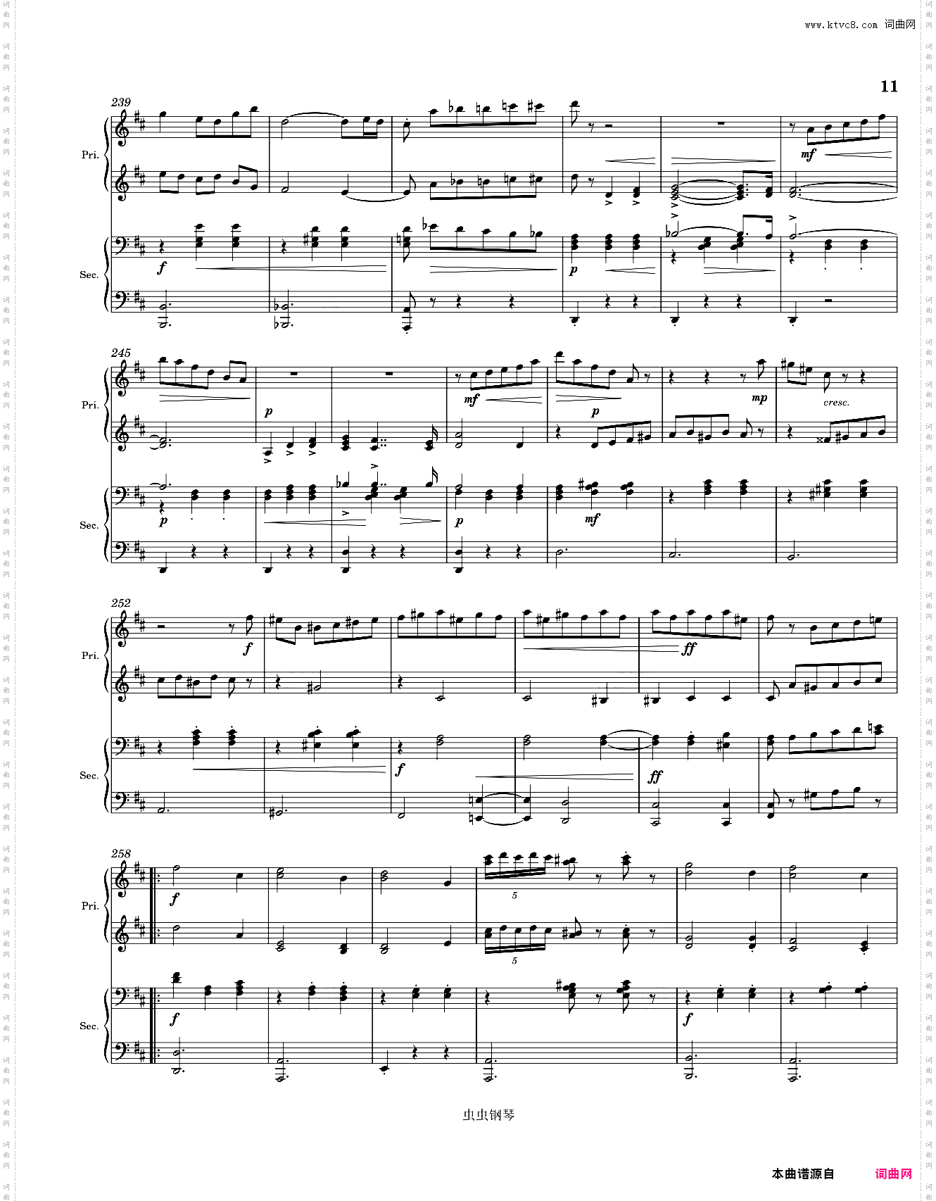 花之圆舞曲 Tchaikovsky Waltz of the Flowers from The Nutcracker Piano 4 hands
