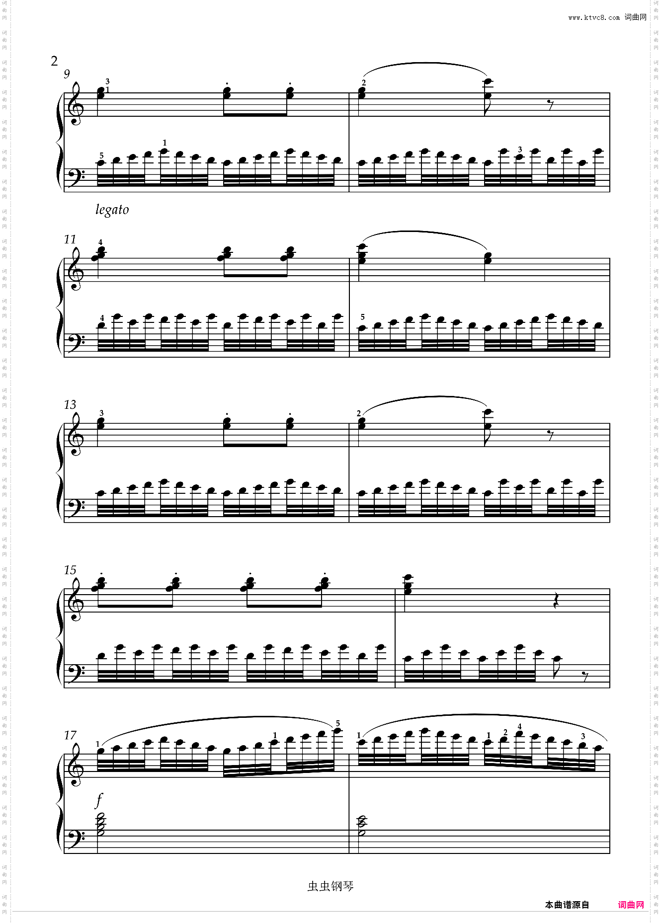 车尔尼练习曲599 N·59 C调版带指法