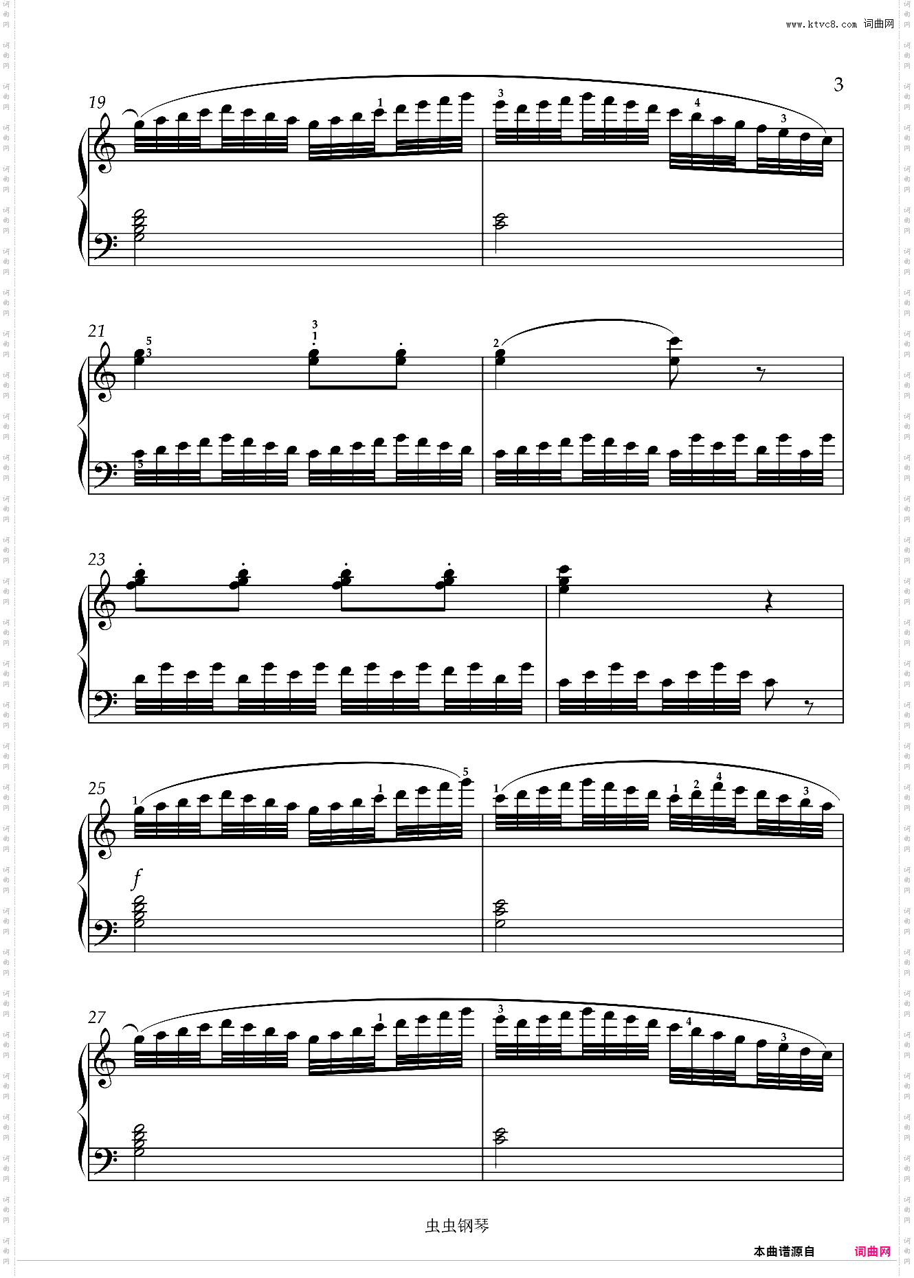 车尔尼练习曲599 N·59 C调版带指法
