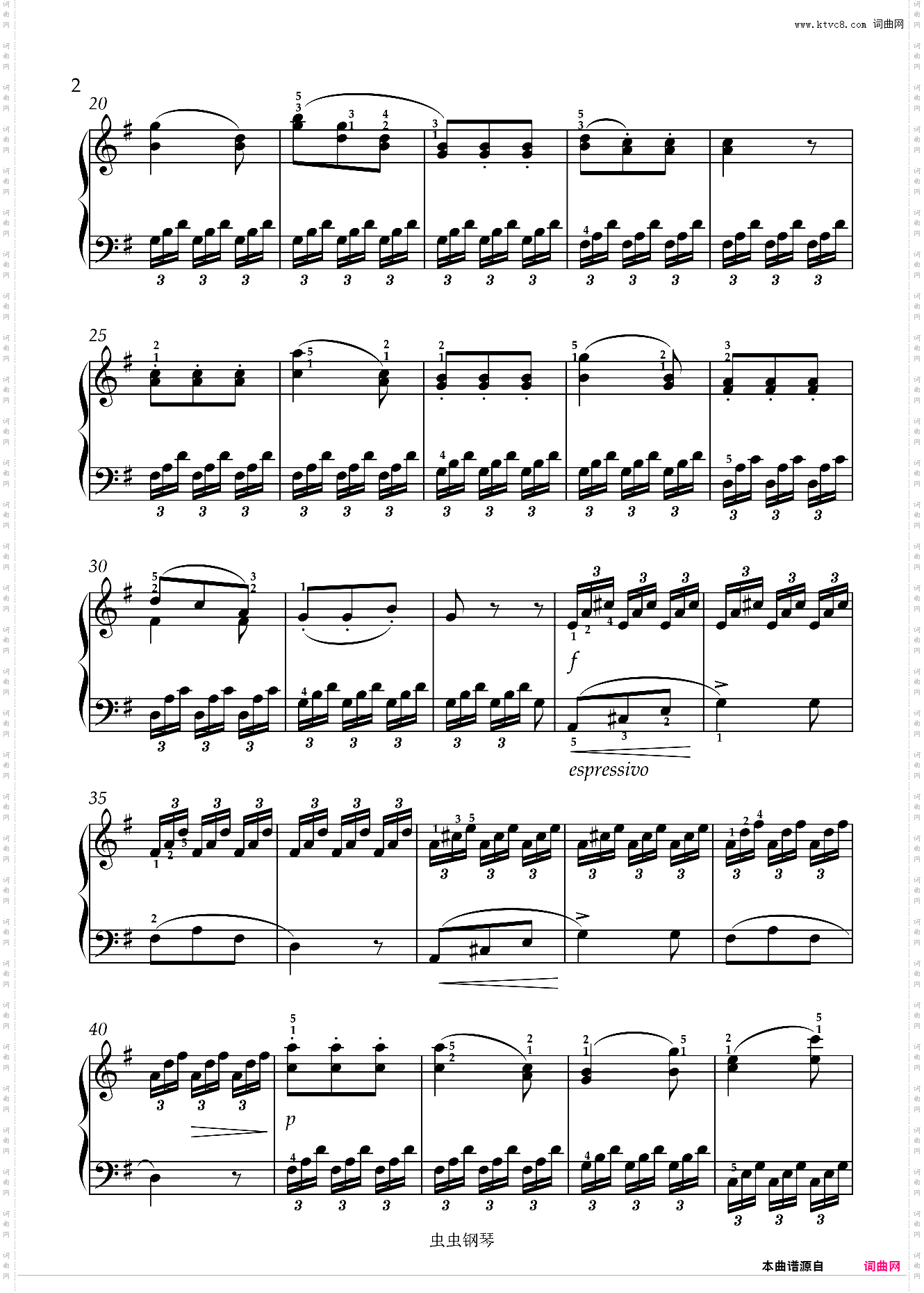 车尔尼练习曲599 No·62 原版 带指法