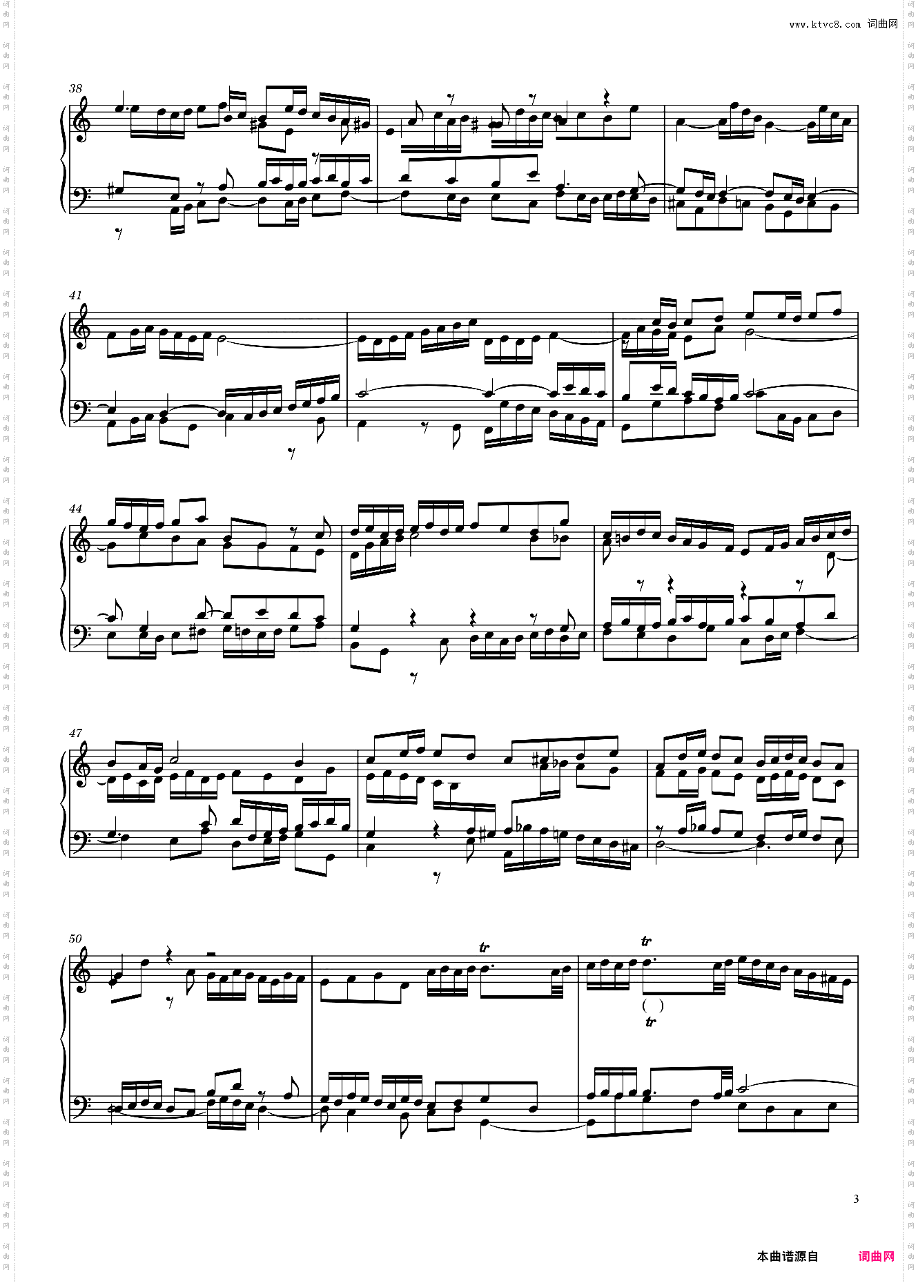 Fugue No· 20 BWV 865 in A Minor
