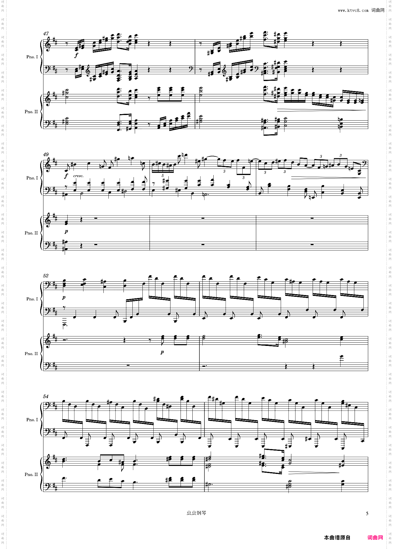 Brahms Piano Concerto No· 1, 2nd Mvmt· Arr· for 2 pianos