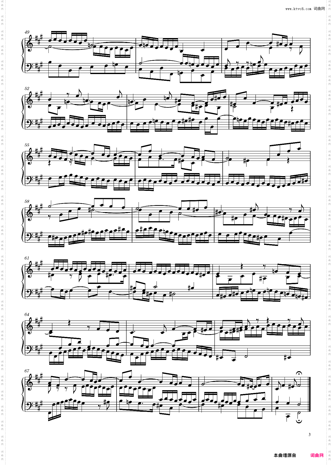 Fugue No· 14 BWV 883 in F? Minor